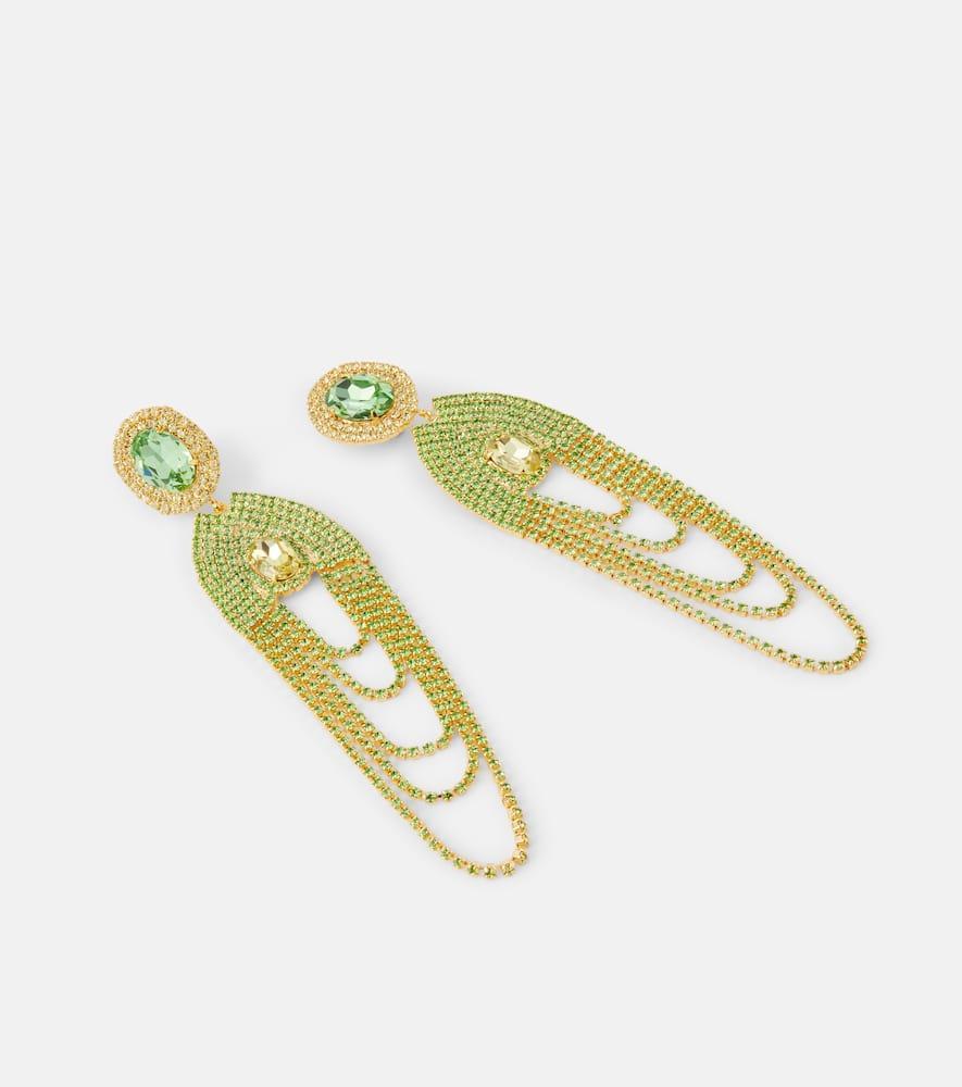 MAGDA BUTRYM Crystal-embellished Clip-on Earrings In Green Product Image