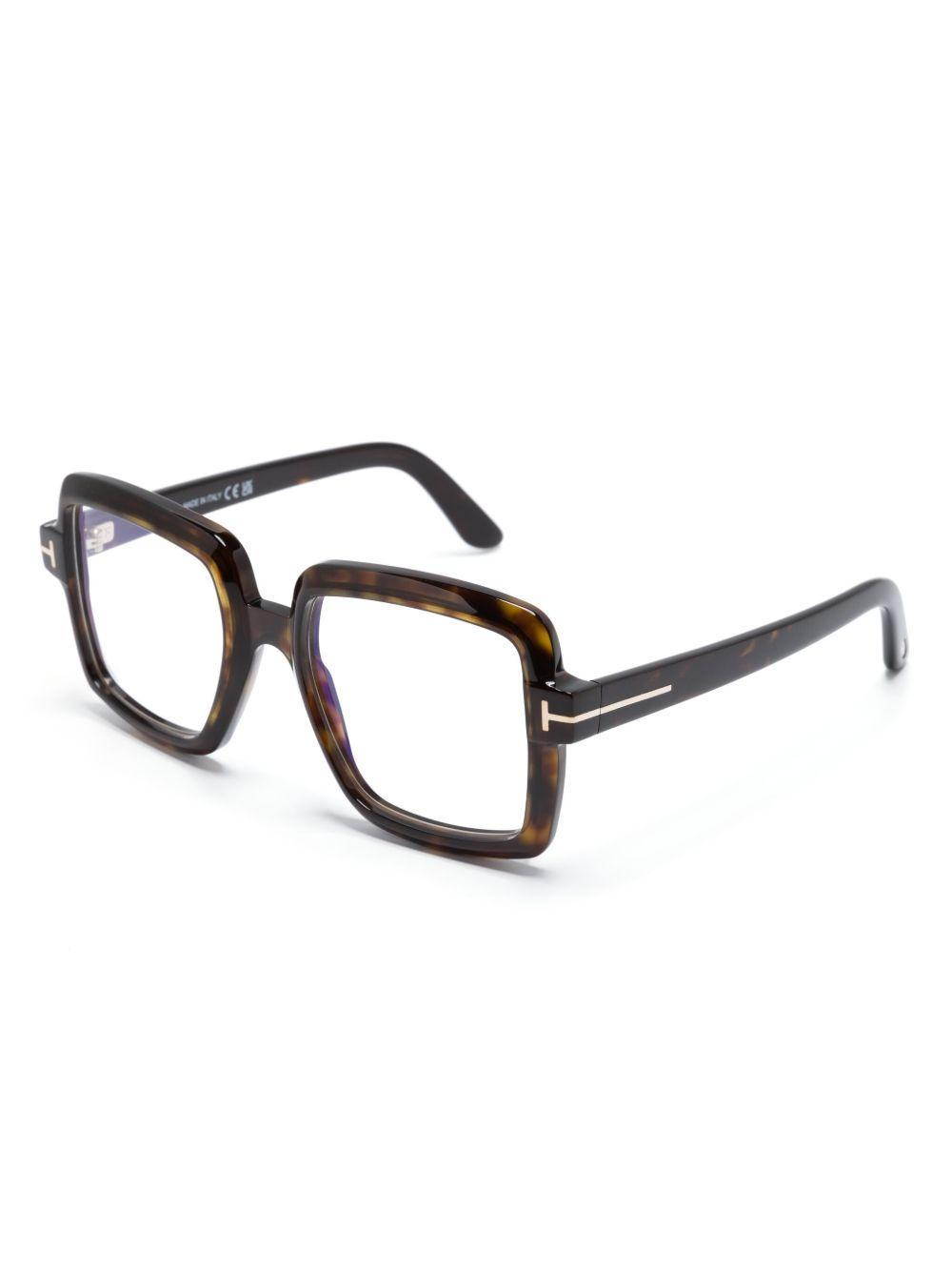 TOM FORD Ft5913b Tortoiseshell Square-frame Glasses In Brown Product Image