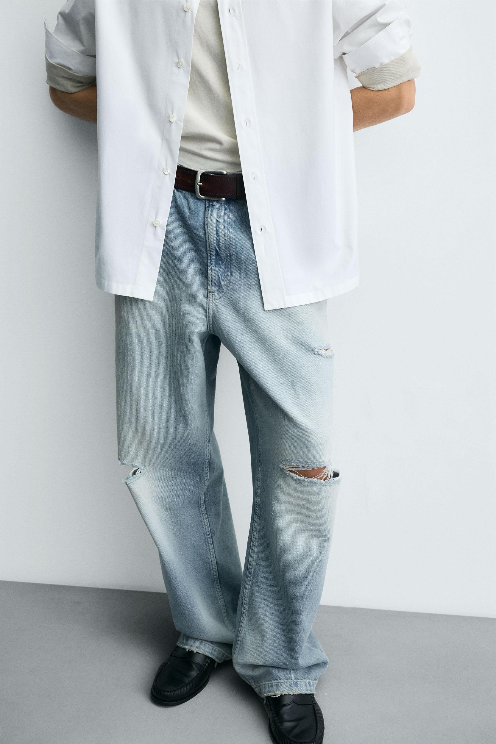 RIPPED BAGGY FIT JEANS Product Image