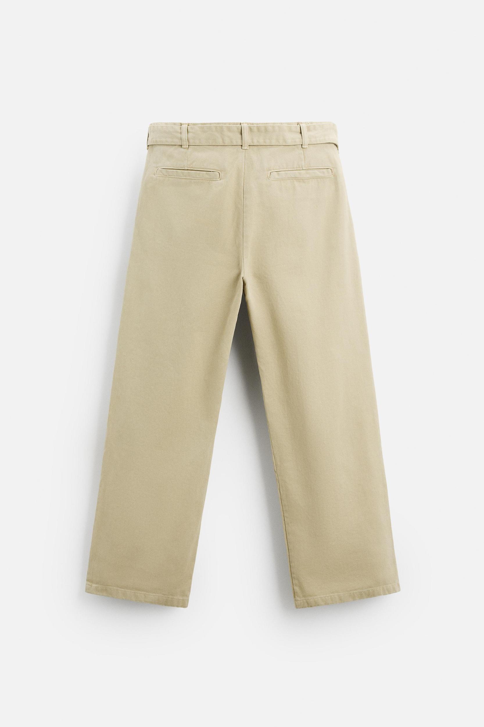 STRAIGHT FIT BELTED PANTS Product Image