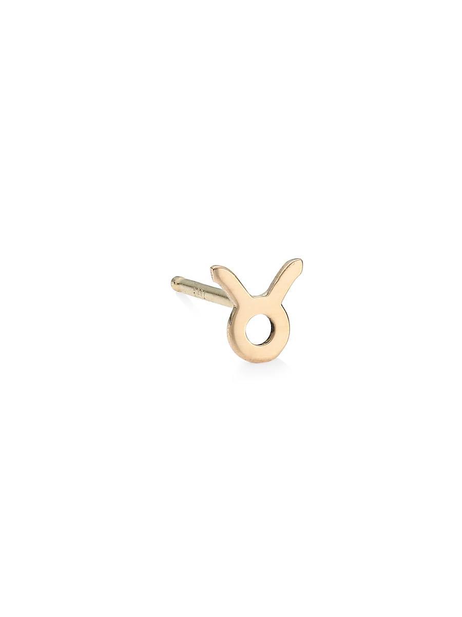 Womens Itty Bitty 14K Yellow Gold Zodiac Sign Single Stud Earring Product Image