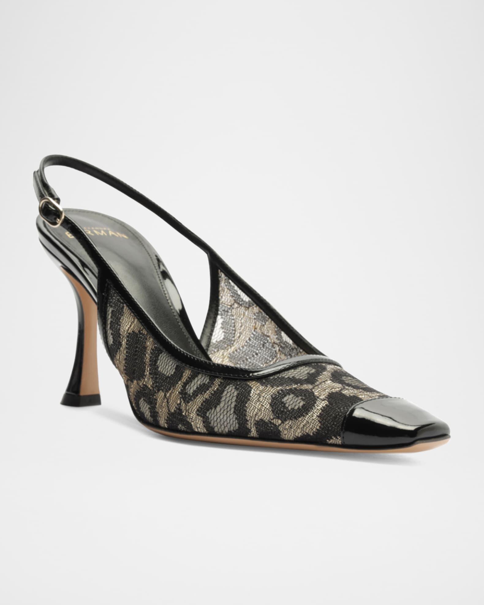 Olivia Leopard Mesh Slingback Pumps Product Image