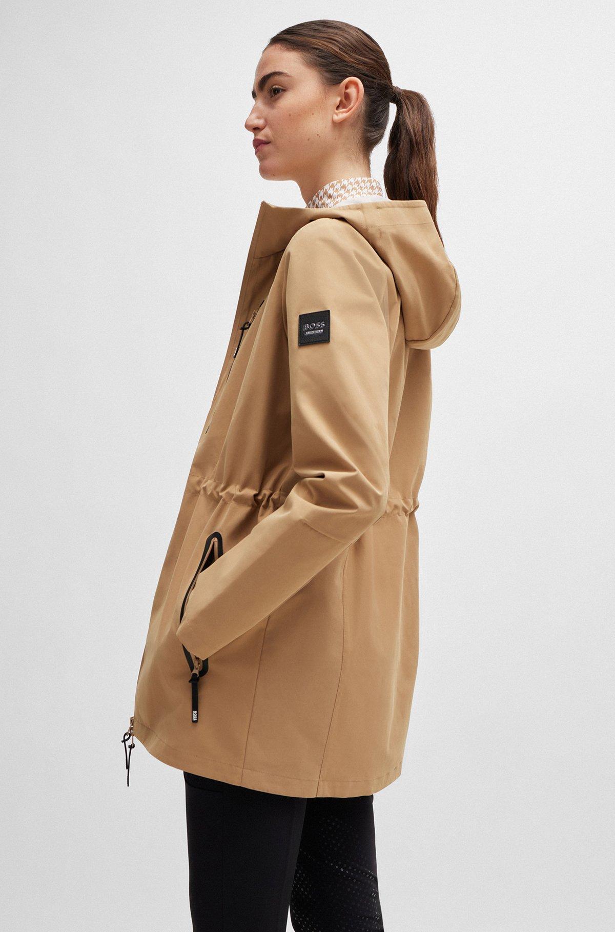 BOSS - Equestrian hardshell parka jacket with water-repellent finish - Beige Product Image
