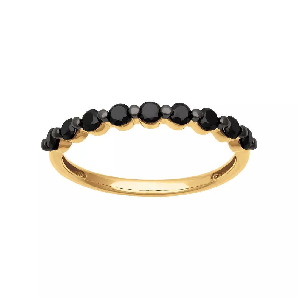 Love Always 18k Gold Over Silver 1/2 Carat T.W. Black Diamond Semi-Eternity Band, Women's, Size: 6, Gold Over Sterling Product Image