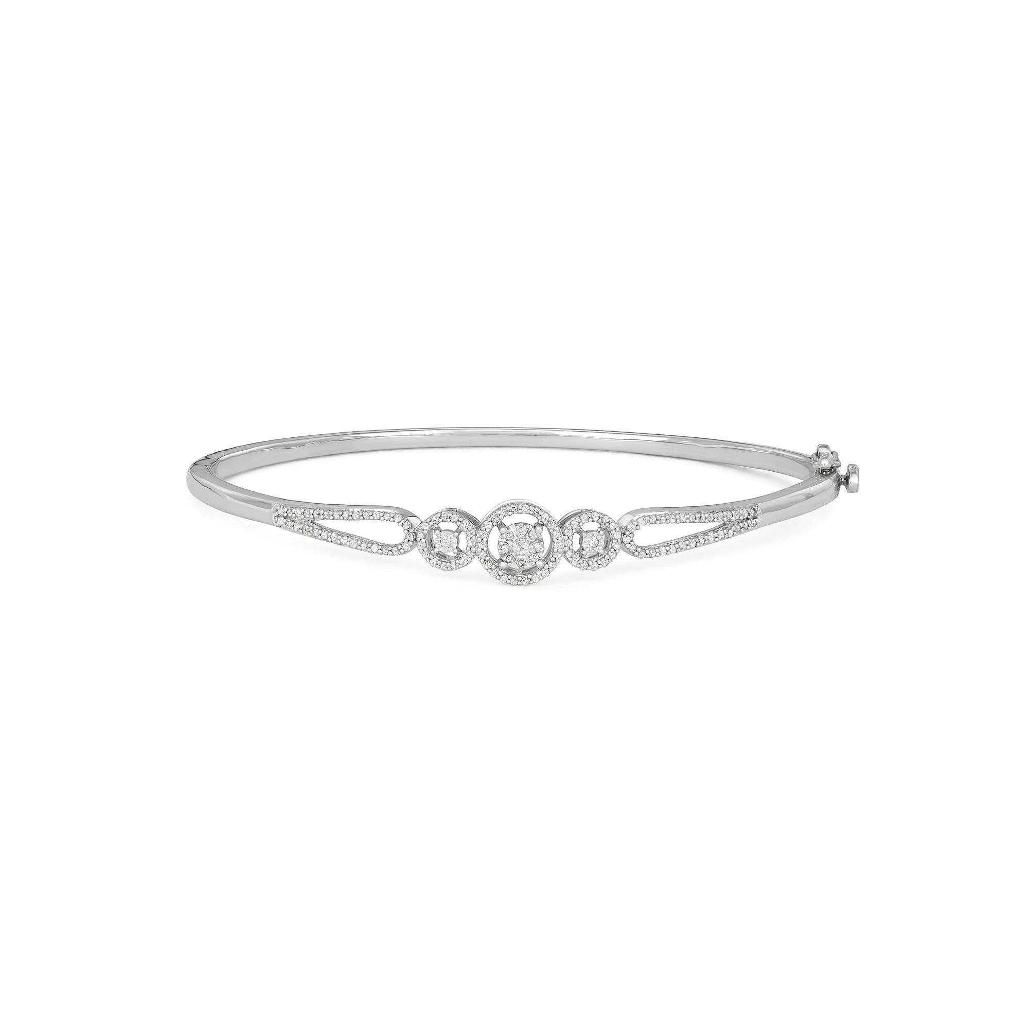 Sterling Silver 3/8 Carat T.W. Diamond Bangle Bracelet, Womens Product Image