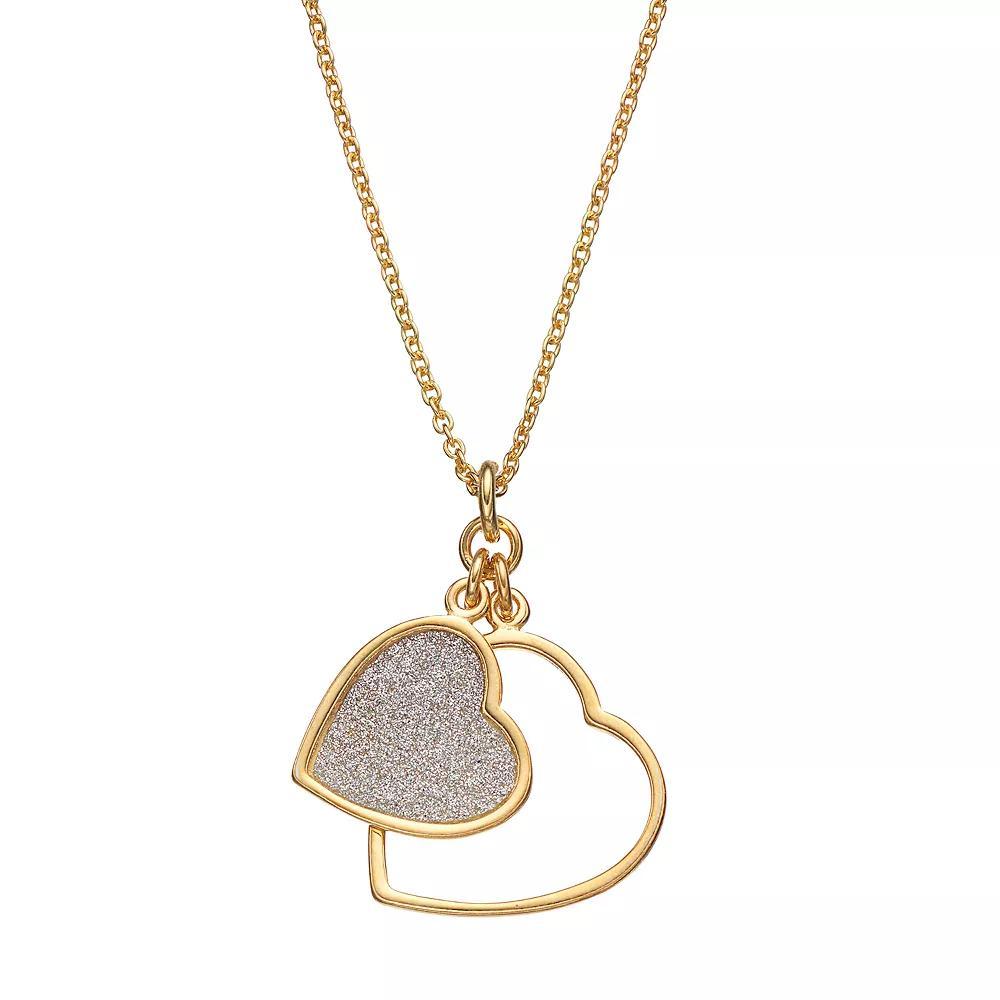 Sterling Silver Heart Pendant Necklace, Women's, Size: 18", 18k Gold Over Silver Product Image