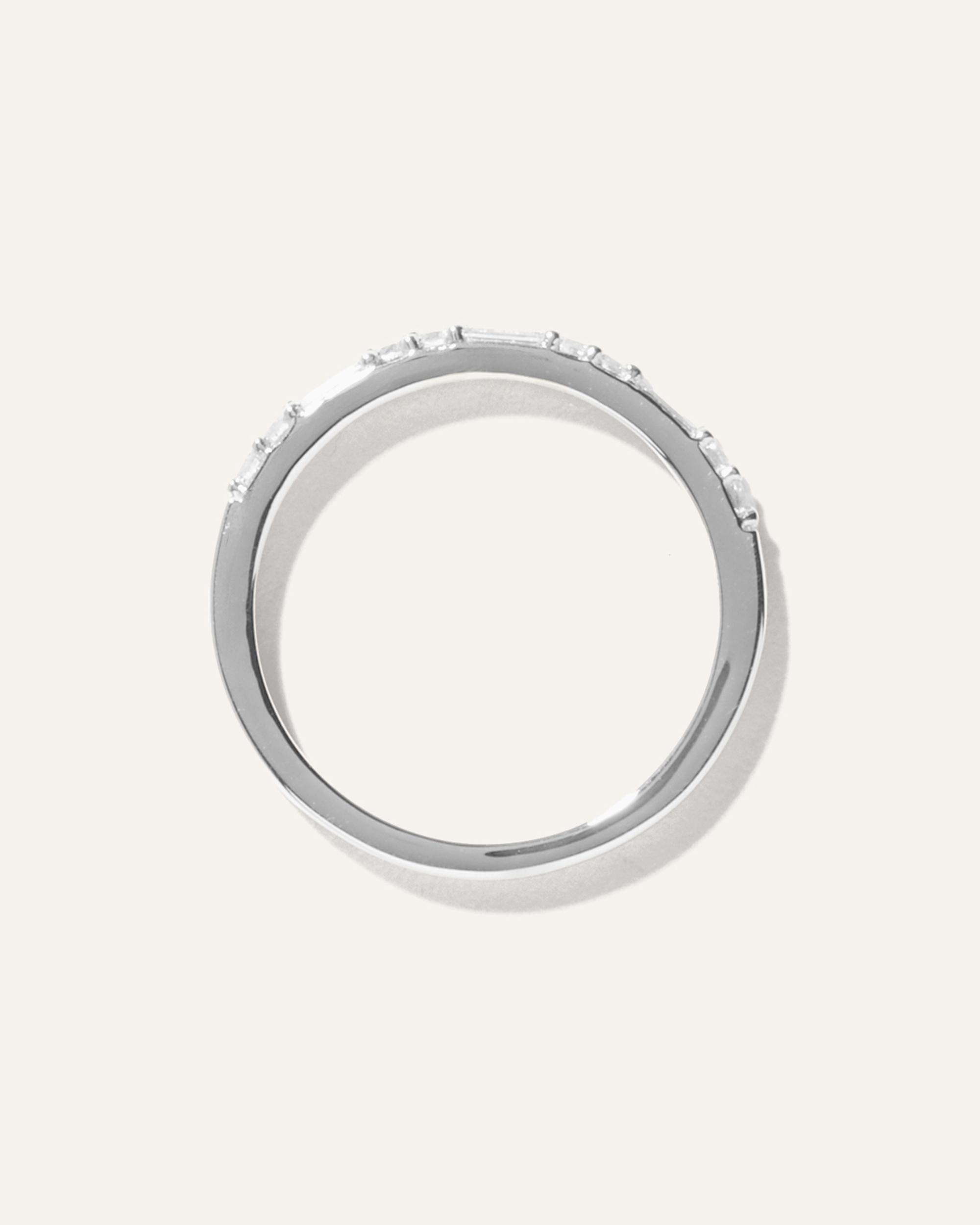 Quince | Women's Diamond Alternating Baguette & Round Band Rings Product Image