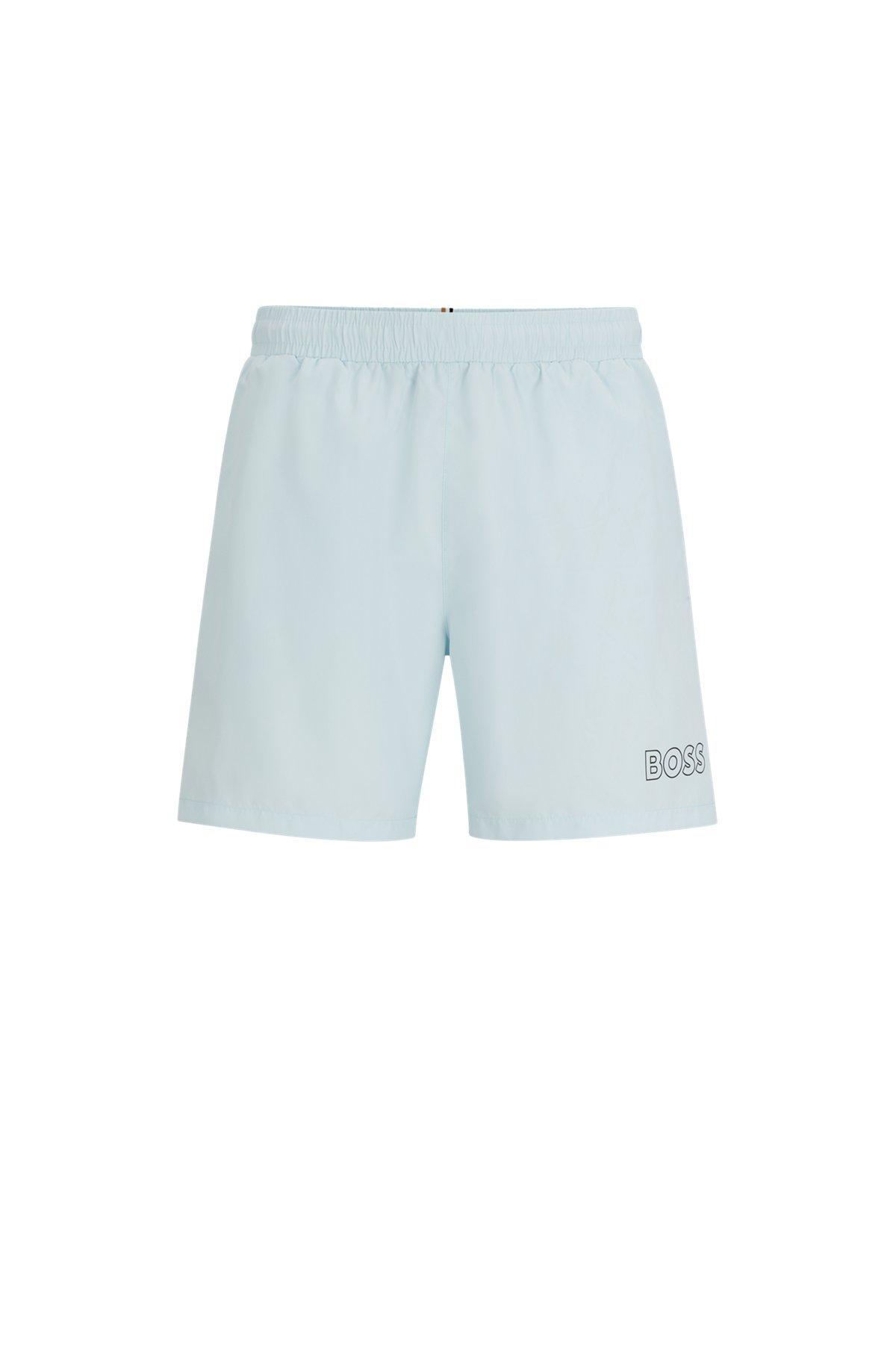 Fully lined swim shorts with logo print Product Image