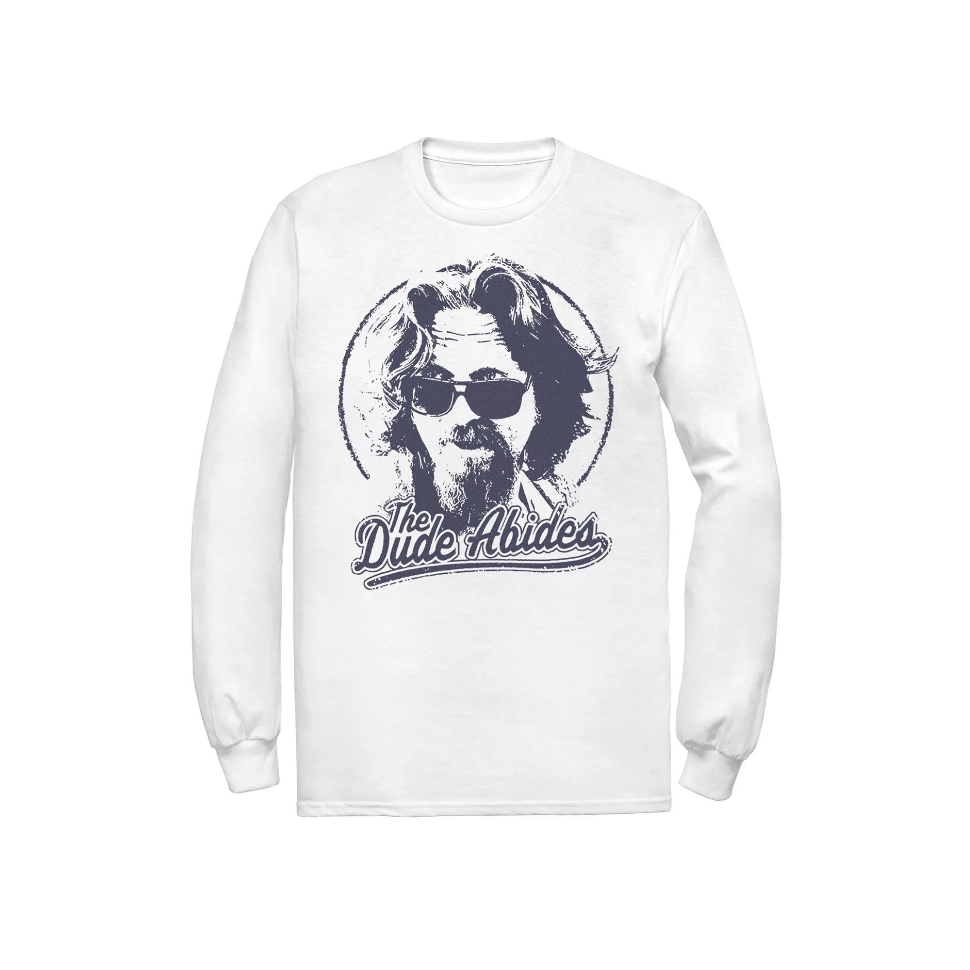 Men's Big Lebowski The Dude Abides Classic Circle Logo Tee, Size: Large, White Product Image