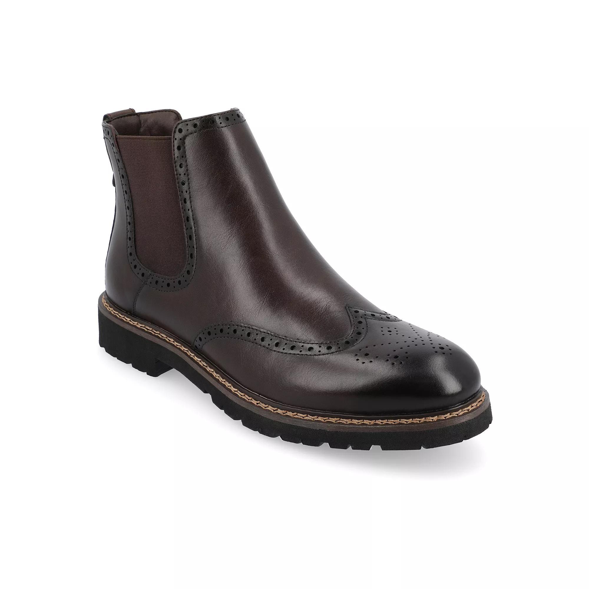 VANCE Hogan Tru Comfort Foam Men's Wingtip Chelsea Boots, Size: 12, Brown Product Image