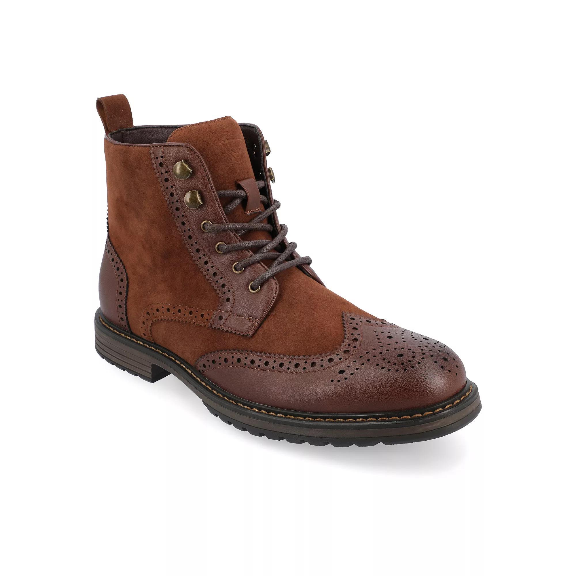 VANCE Virgil Men's Tru Comfort Foam Lace-up Ankle Boots, Size: 9, Brown Product Image