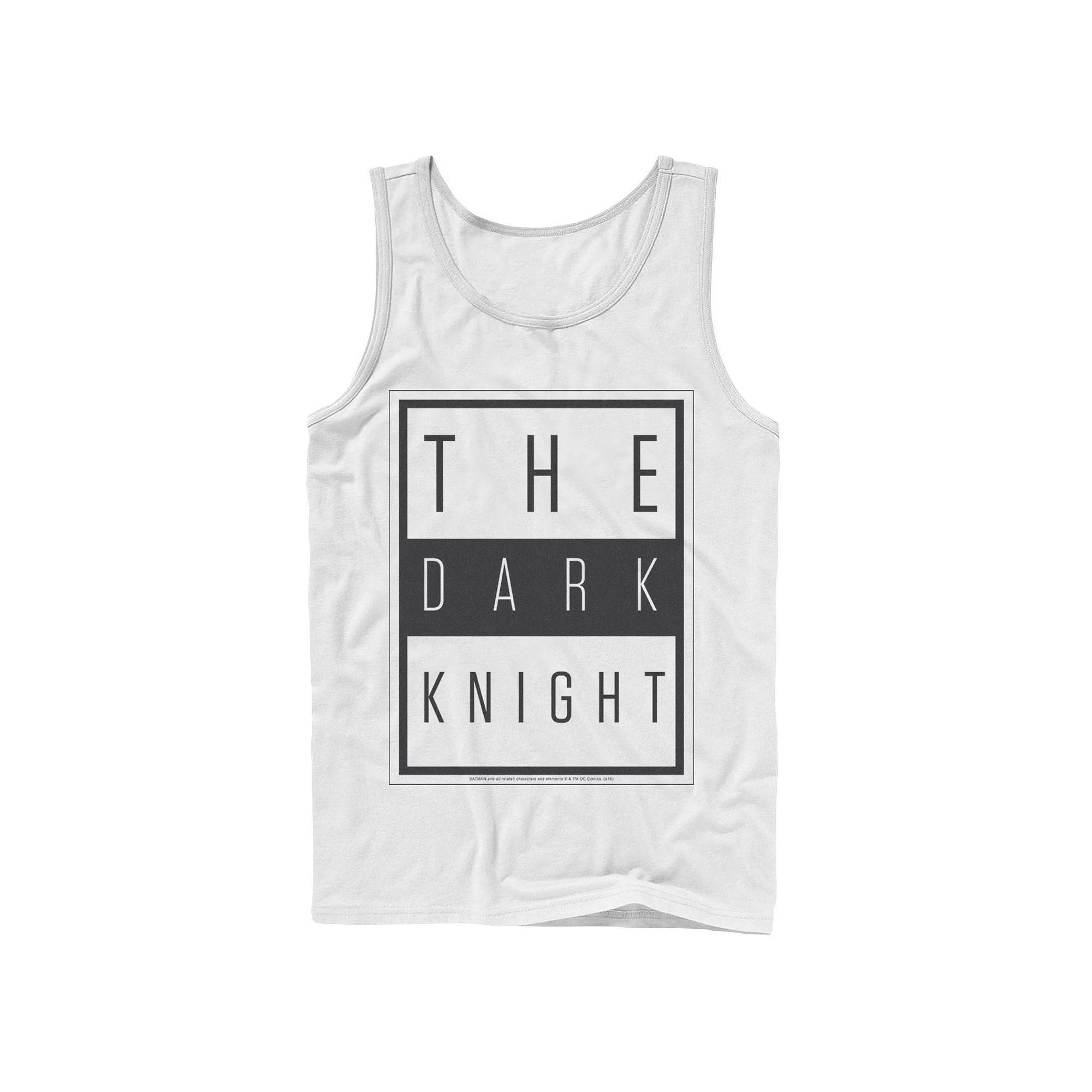 Men's DC Comics Batman The Dark Knight Block Poster Tank Top, Size: Large, White Product Image