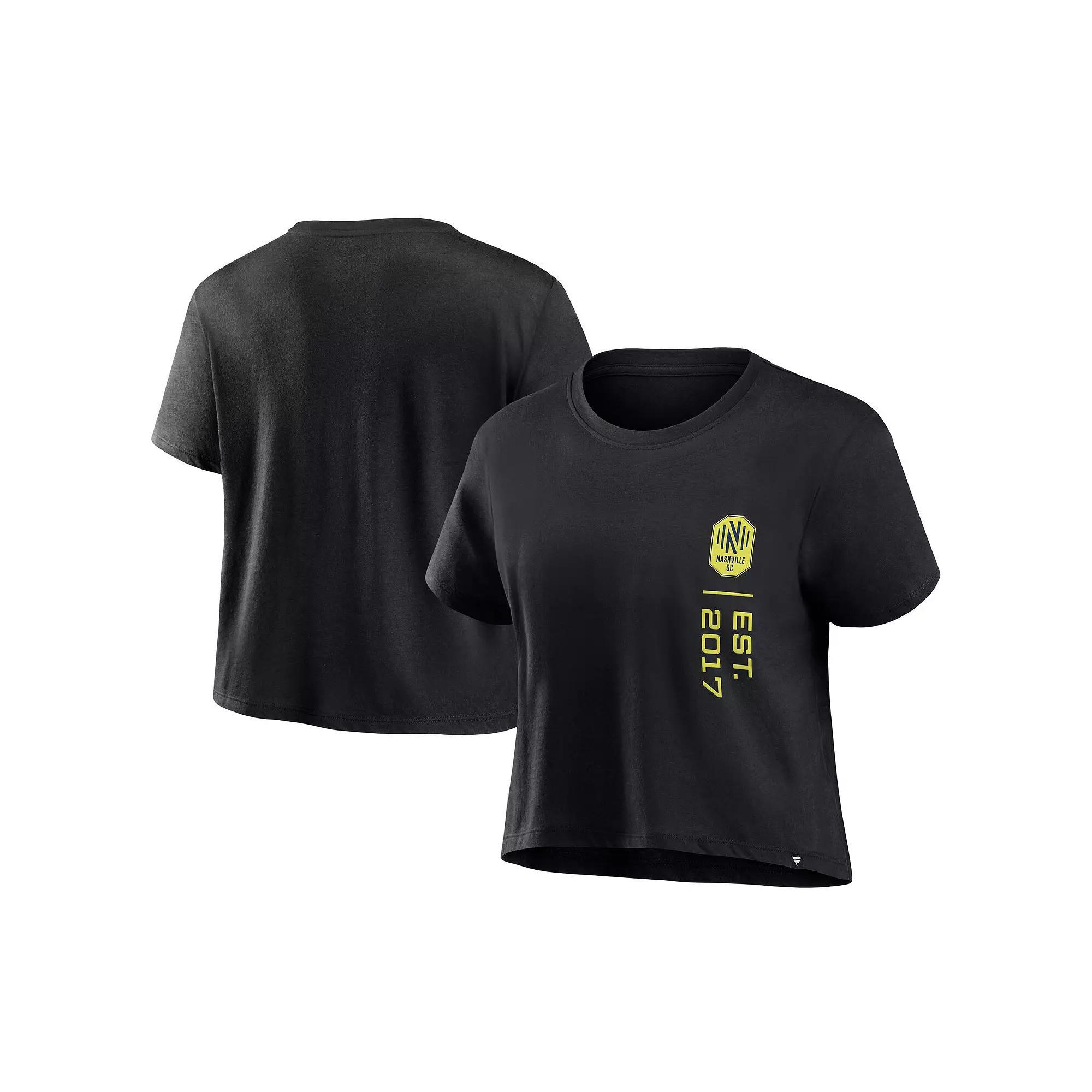 Women's Fanatics Black Portland Timbers Chip Pass Fashion Cropped T-Shirt, Size: Large Product Image