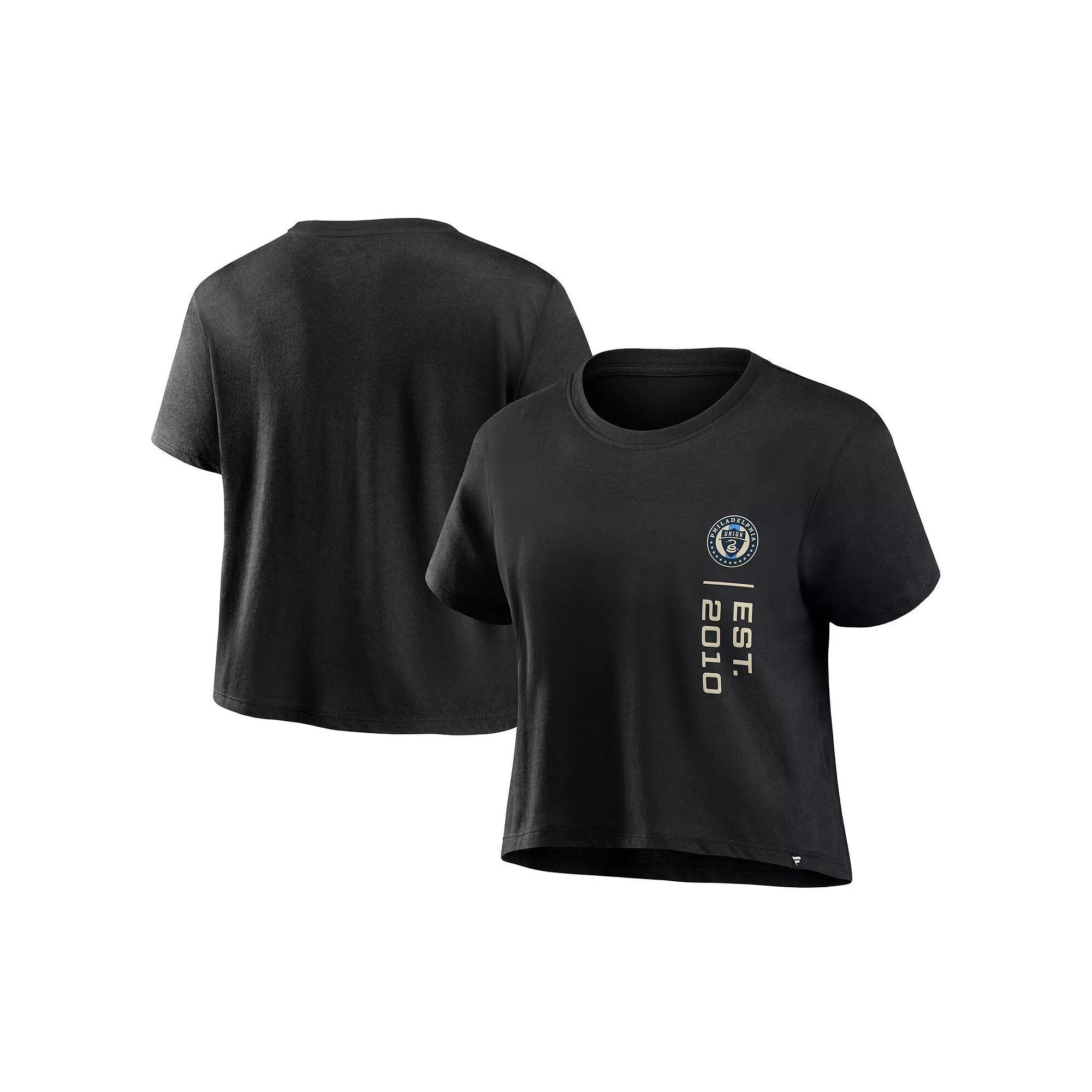Women's Fanatics Black Portland Timbers Chip Pass Fashion Cropped T-Shirt, Size: Large Product Image