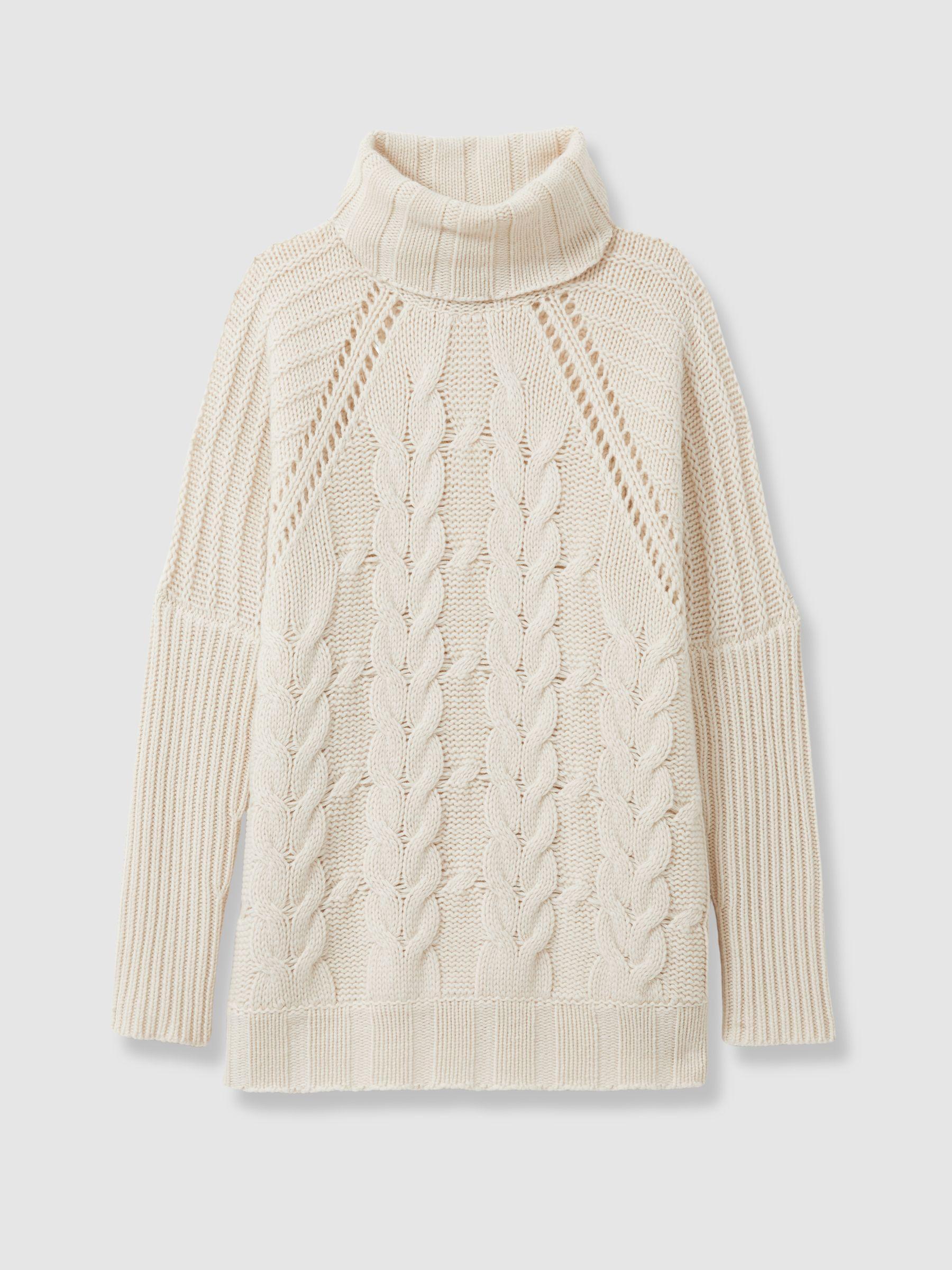 Wool-Cashmere Chunky Cable-Knit Jumper in Cream Product Image