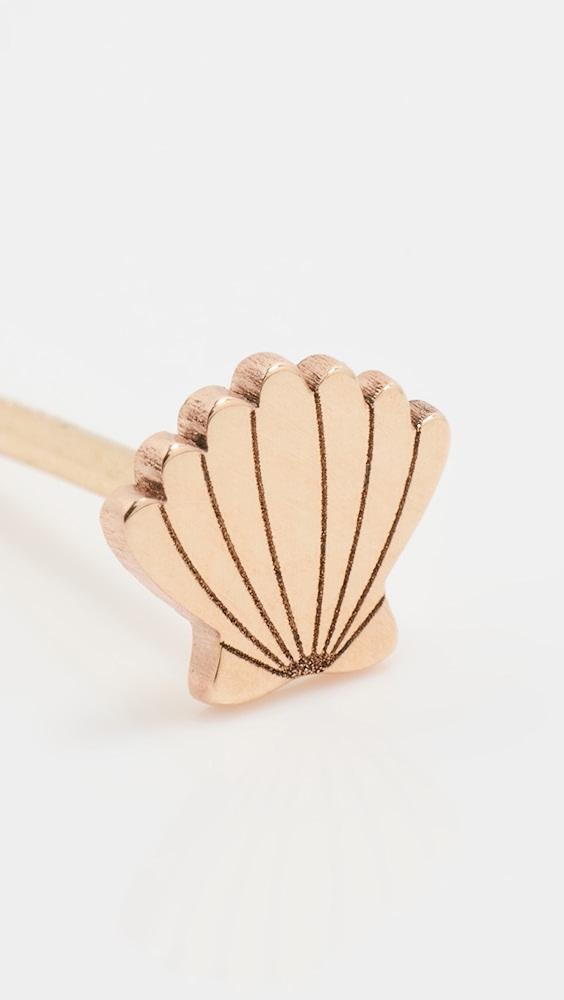 Zoe Chicco 14k Single Itty Bitty Shell Stud Earring | Shopbop Product Image