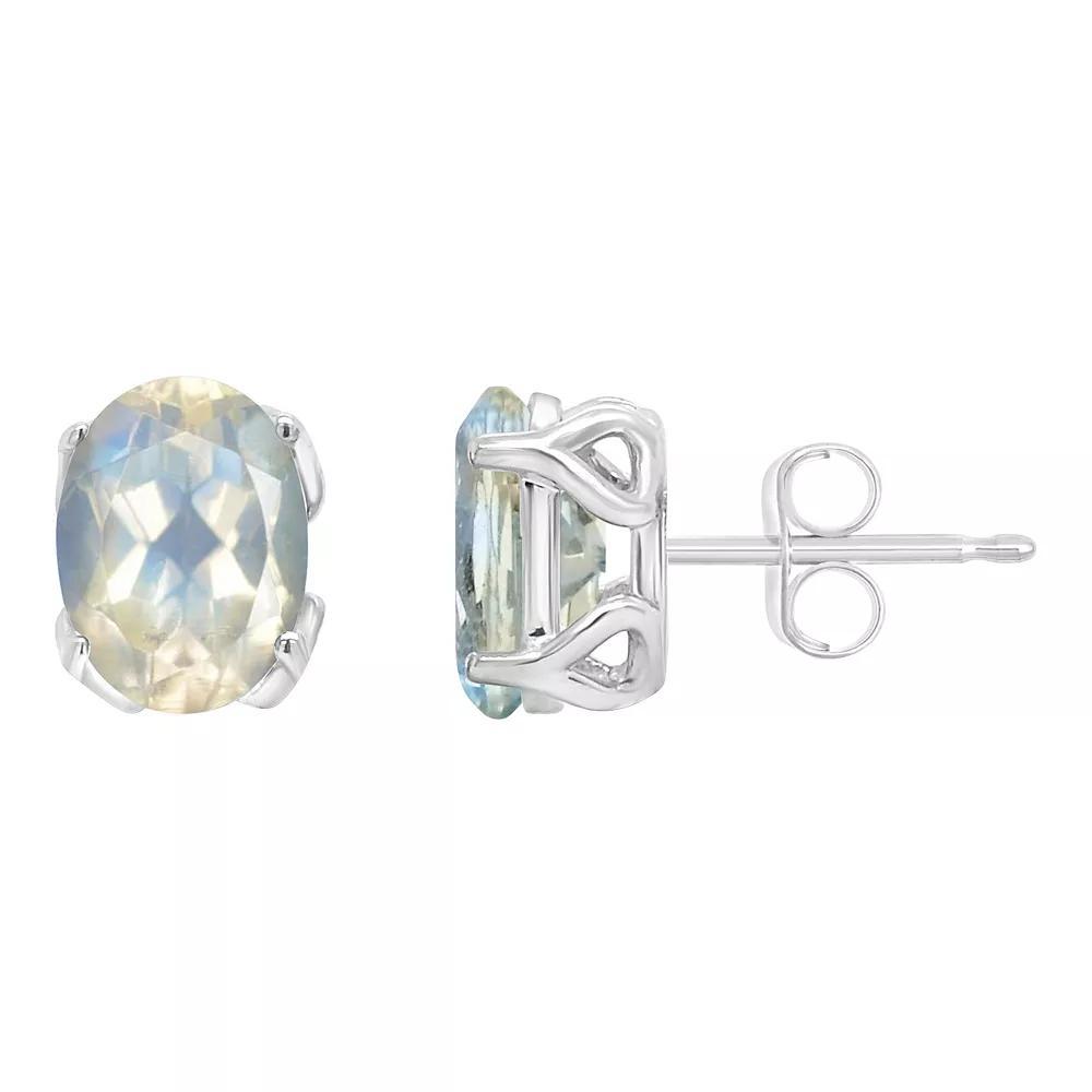 Alyson Layne Sterling Silver Oval Moonstone Stud Earrings, Women's Product Image