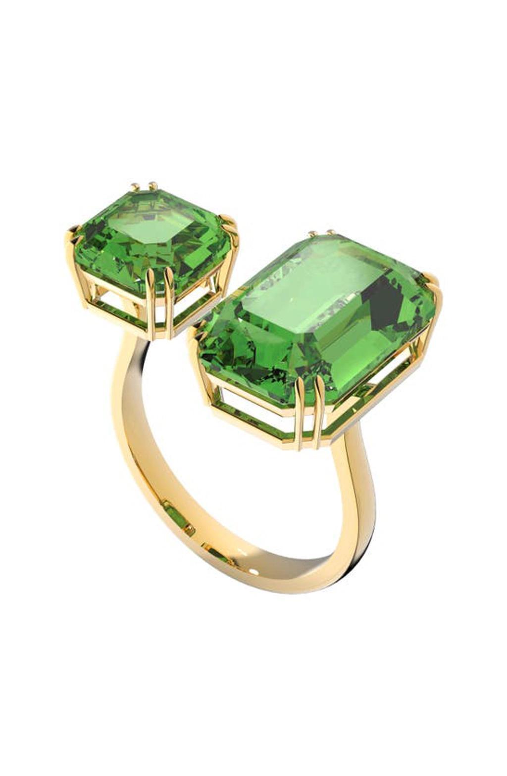 SWAROVSKI Millenia Cocktail Ring Gold Shiny Peridot In Green Product Image
