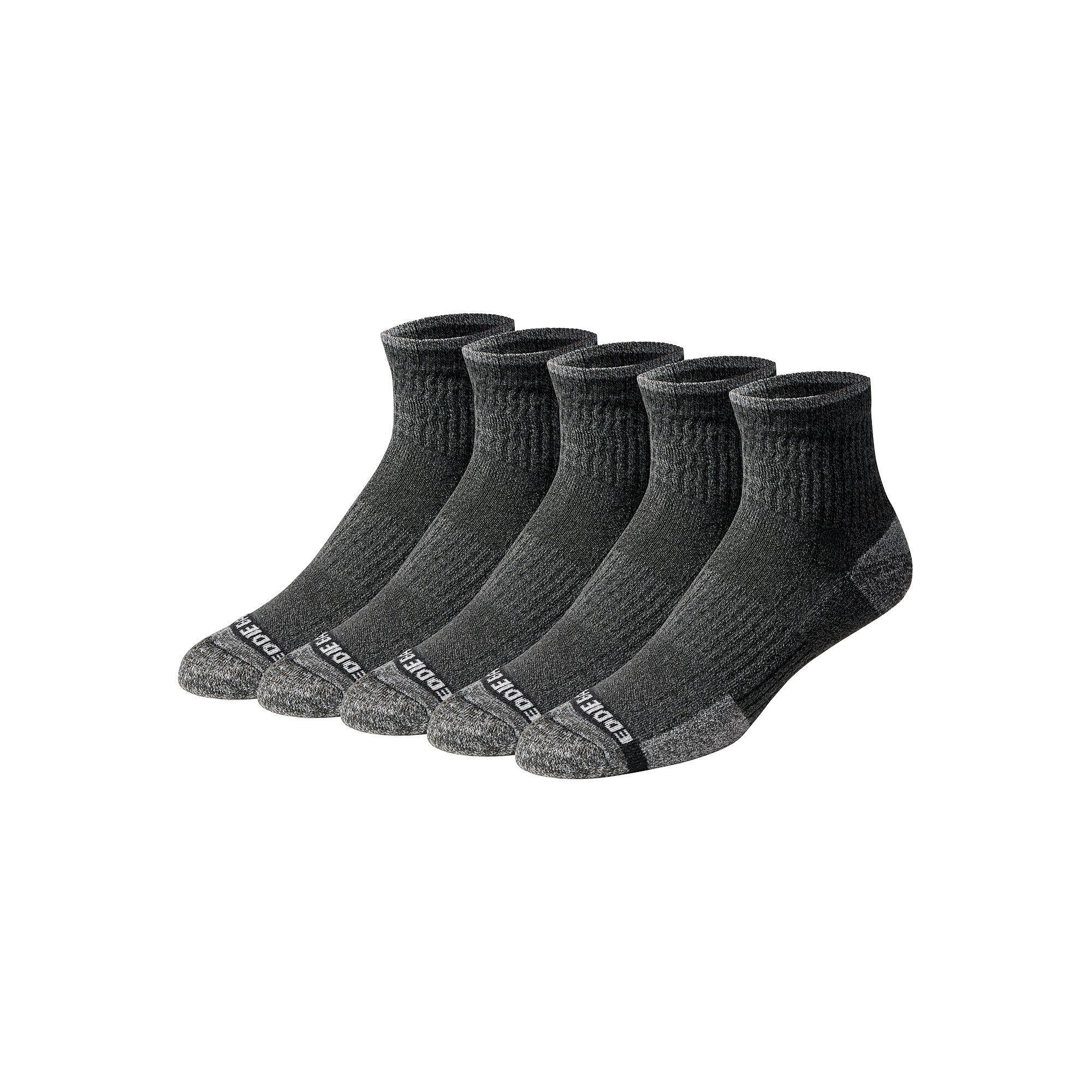 Men's Eddie Bauer Eco Quarter Socks 5-pack, Size: 6-12, Black Marl Product Image