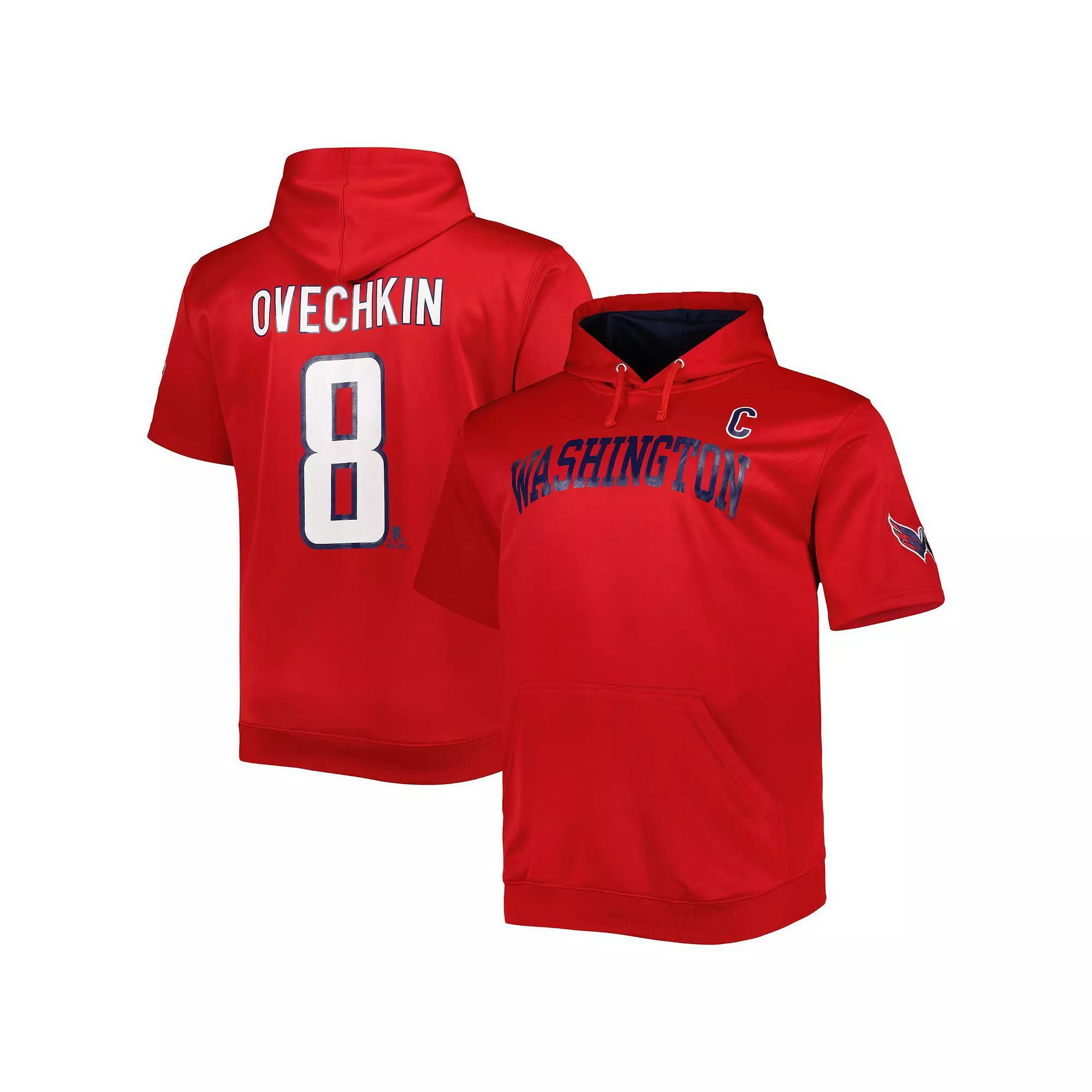 Men's Fanatics Branded Alexander Ovechkin Red Washington Capitals Big & Tall Captain Patch Name & Number Pullover Hoodie, Size: 4XLT Product Image