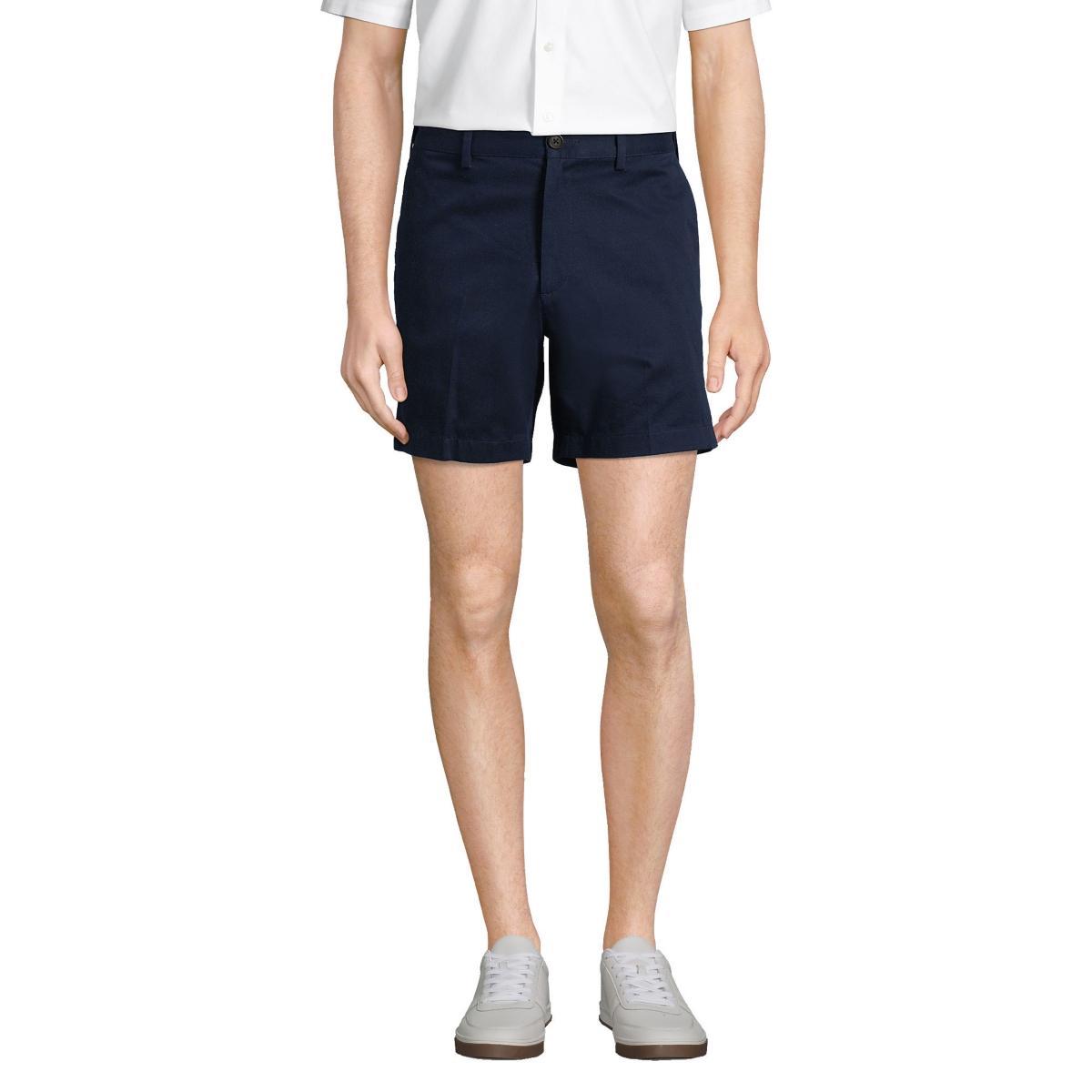 Men's Lands' End Comfort Waist 6-inch No-Iron Chino Shorts, Size: 36, Light Grey Product Image