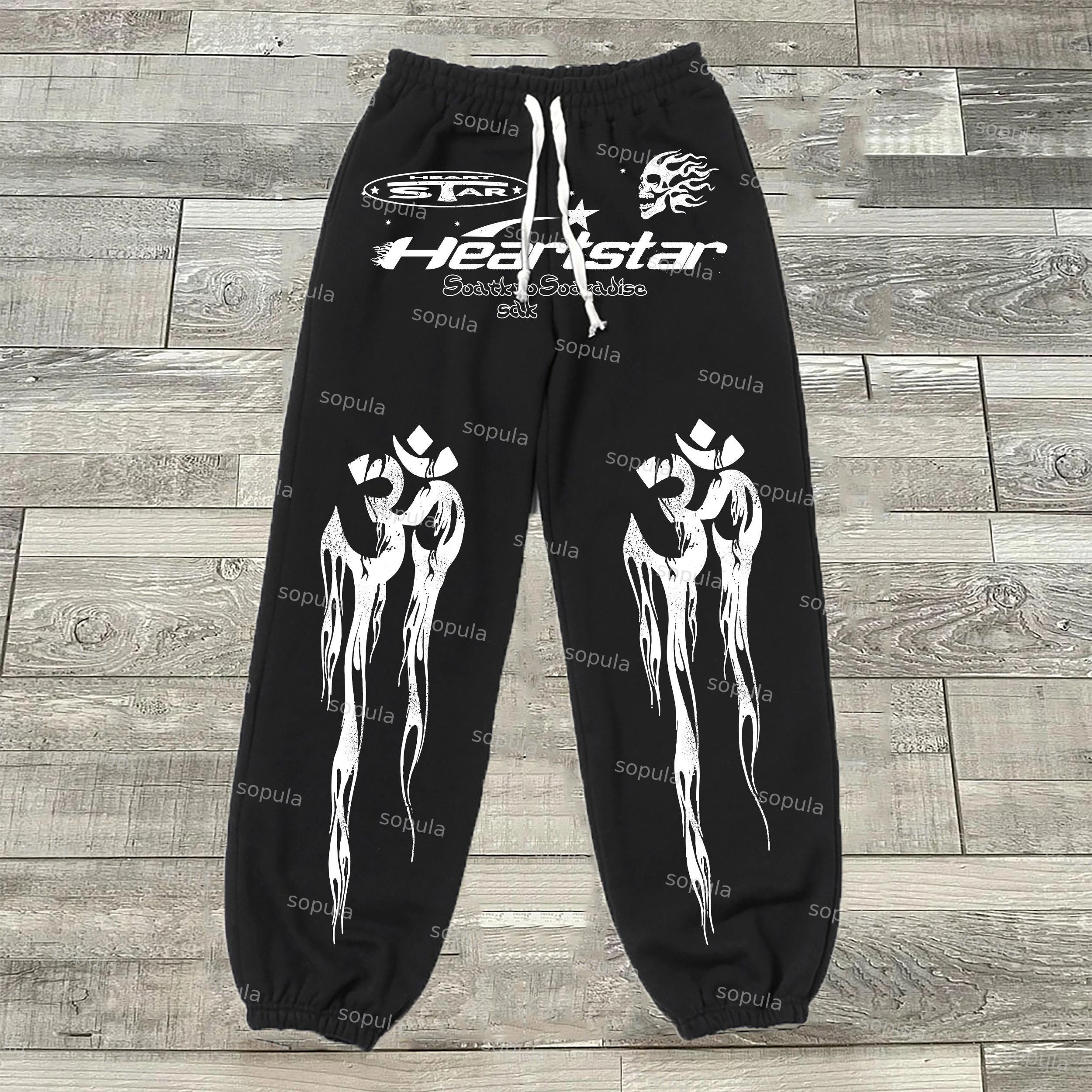 Sopula Vintage Heart Star Graphic Print Sweatpants Product Image