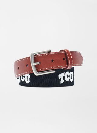 Peter Millar Mens TCU Horned Frogs Belt | Color: Black | Size: 32 Product Image