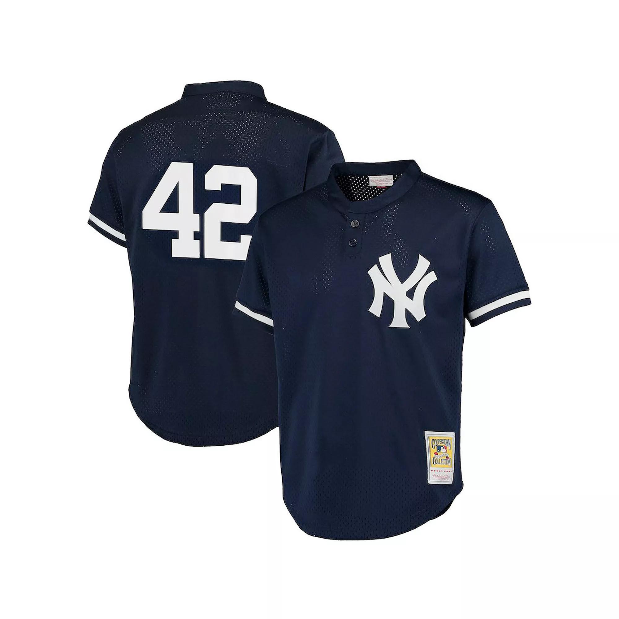 Men's Mitchell & Ness Mariano Rivera Navy New York Yankees Cooperstown Collection Big & Tall Mesh Batting Practice Jersey, Size: 3XB, Blue Product Image