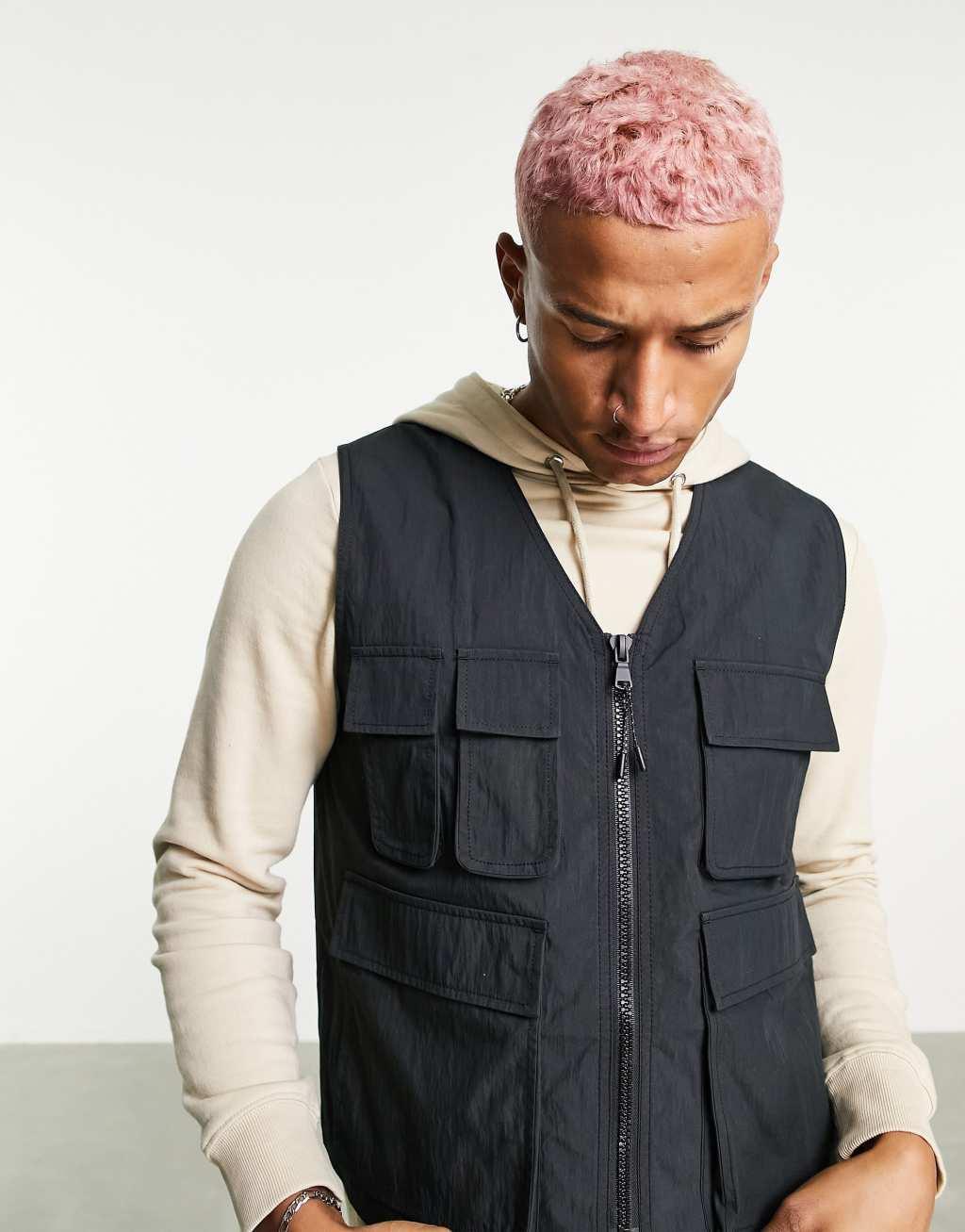 ASOS DESIGN utility vest with pockets Product Image