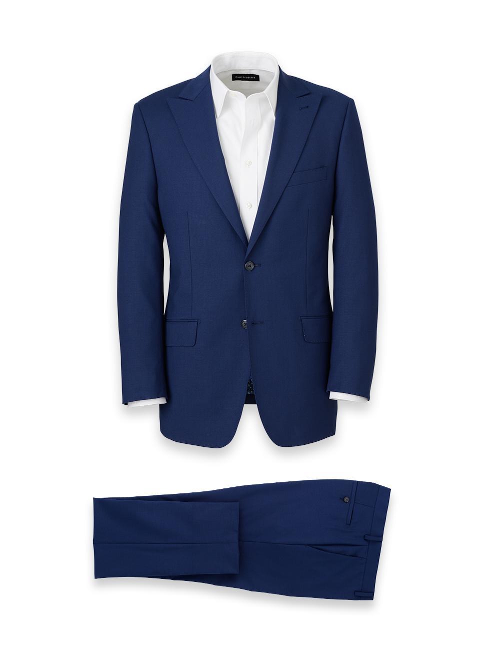 Wool Stretch Bengaline Suit Pants - Blue Product Image