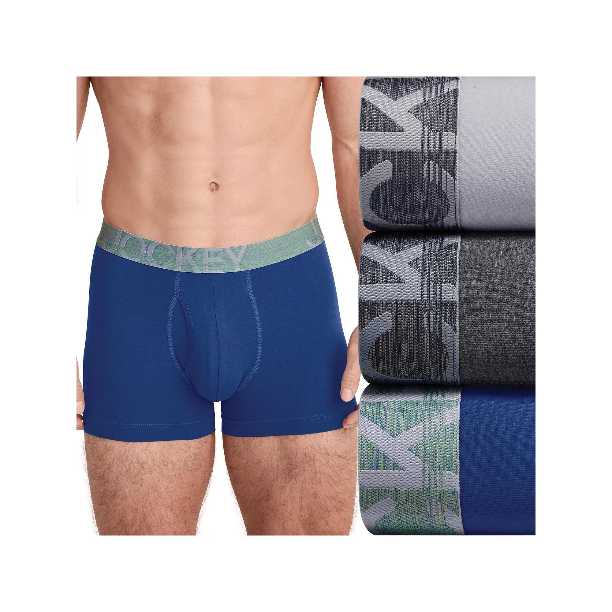 Men's Jockey® ActiveStretch™ 3-Pack 4" Boxer Briefs, Size: Medium, Grey Team Product Image