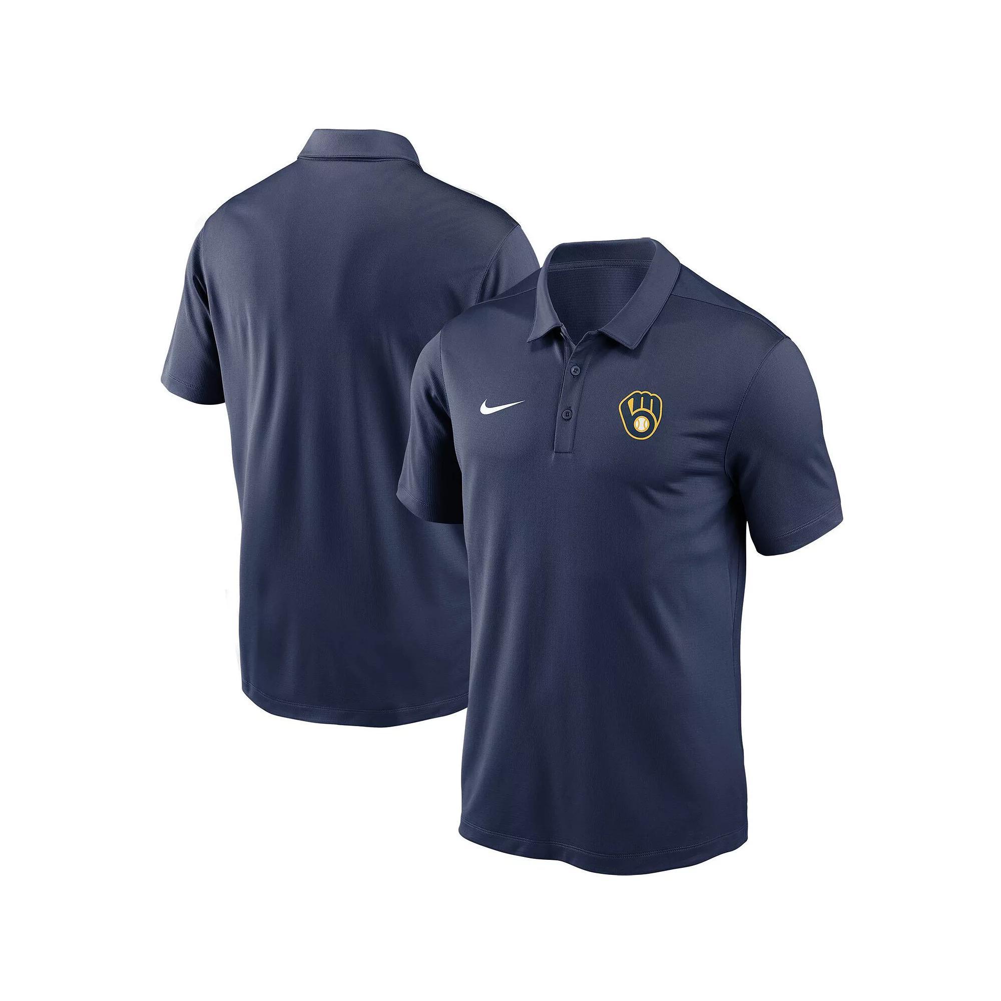 Men's Nike Navy Milwaukee Brewers Team Logo Franchise Performance Polo, Size: Small, Blue Product Image