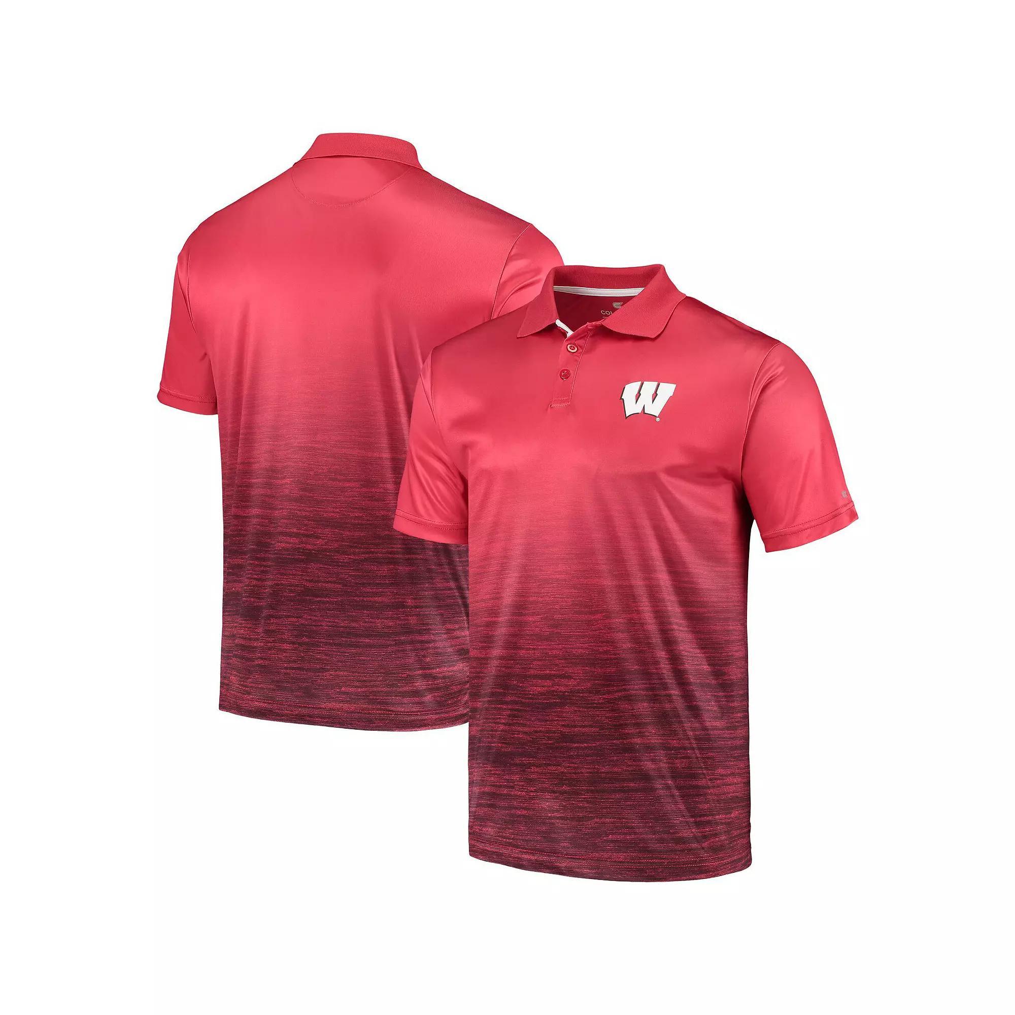 Men's Colosseum Red Wisconsin Badgers Marshall Polo, Size: XL Product Image
