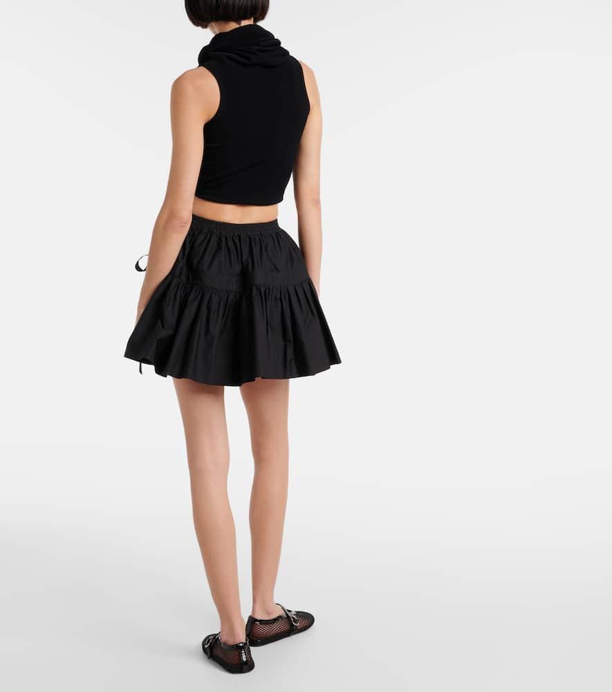 ALAÏA Hooded Crop Top In Black Product Image