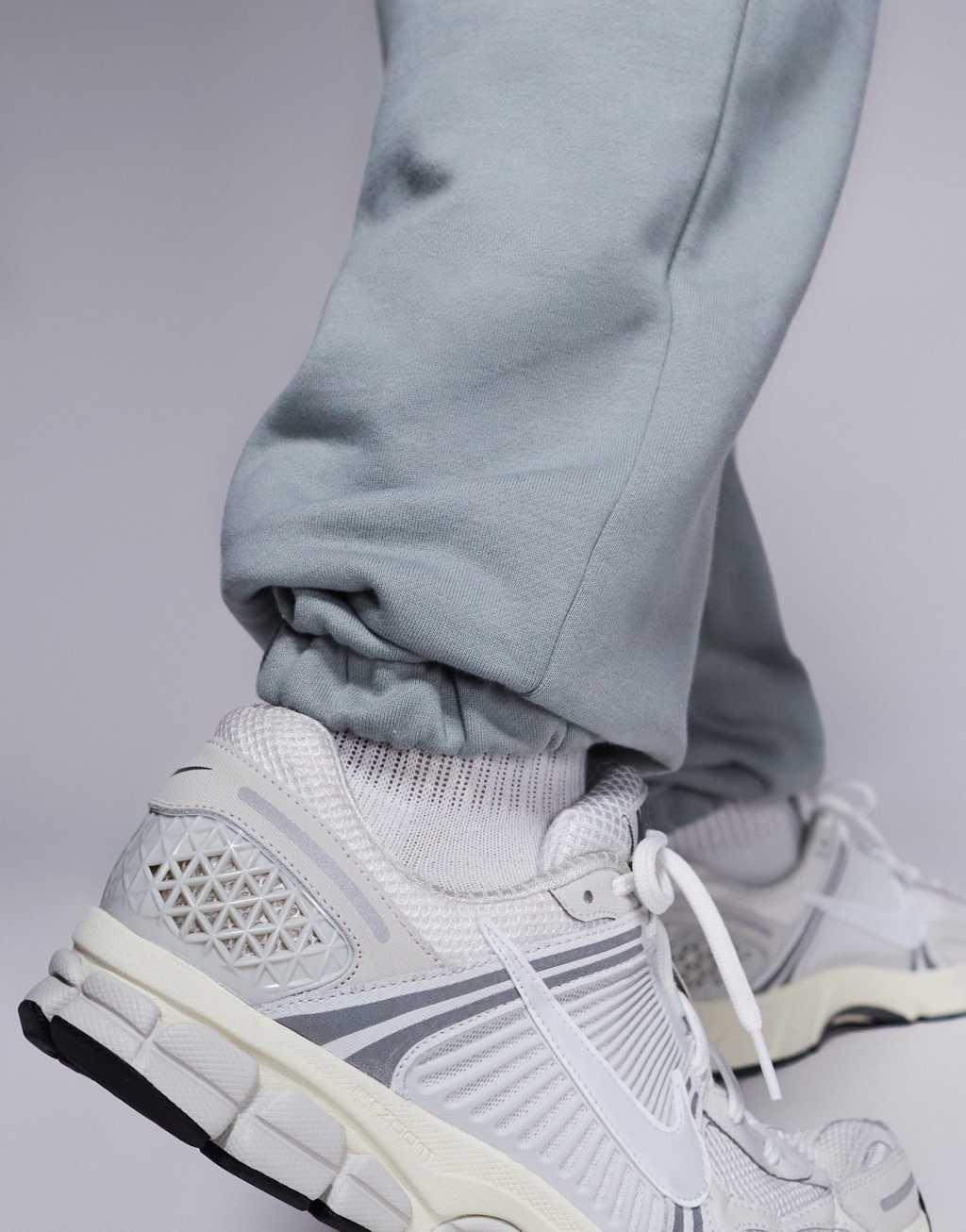 ASOS DESIGN premium heavyweight oversized joggers in light washed gray Product Image
