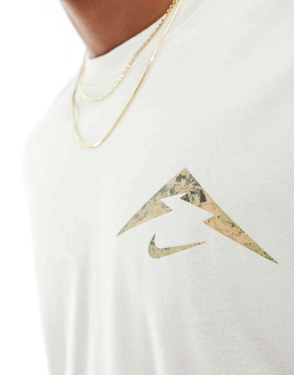 Nike Running Trail Dri-FIT logo T-shirt in white Product Image