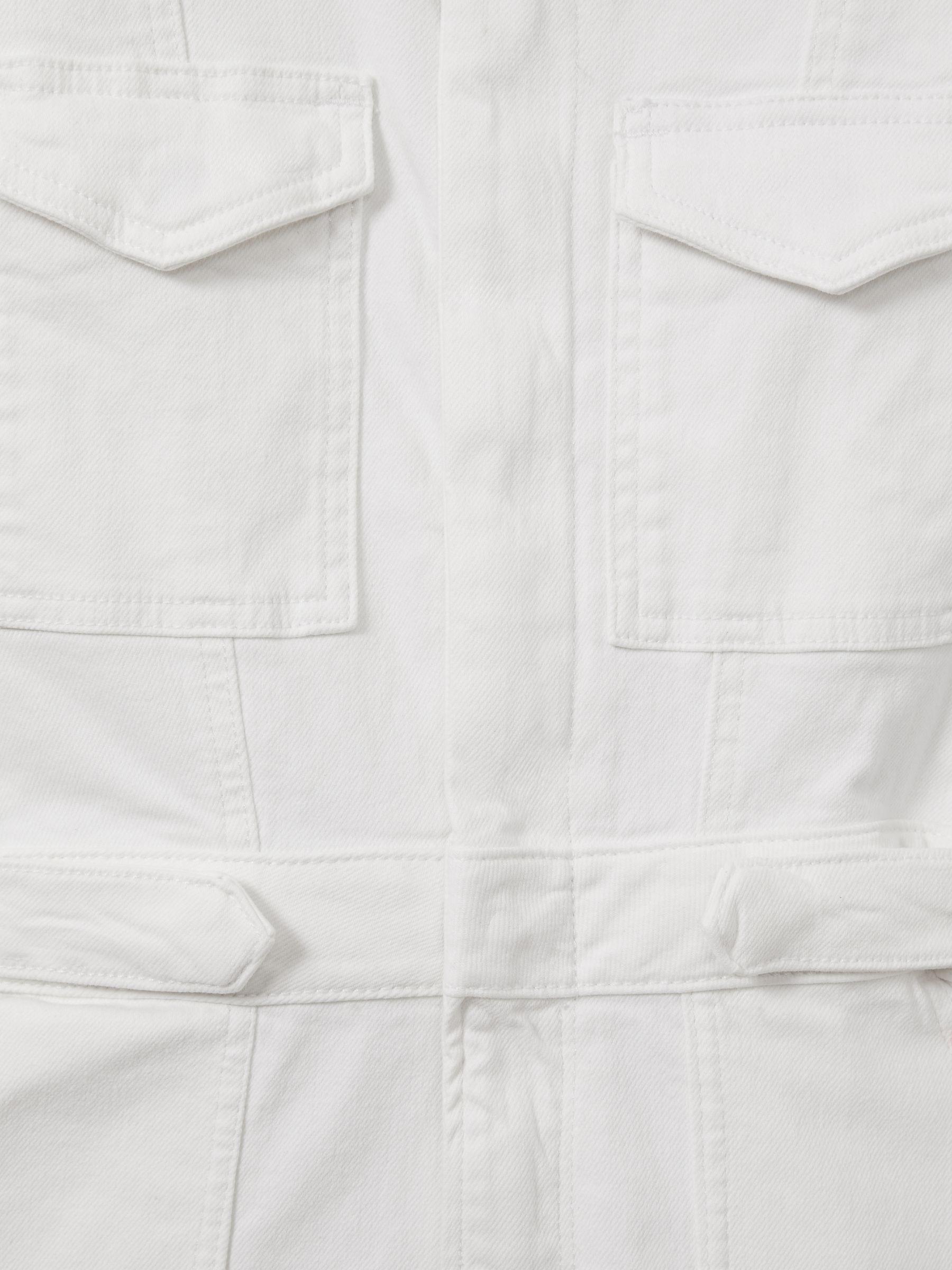 Denim Mini Dress in White Product Image