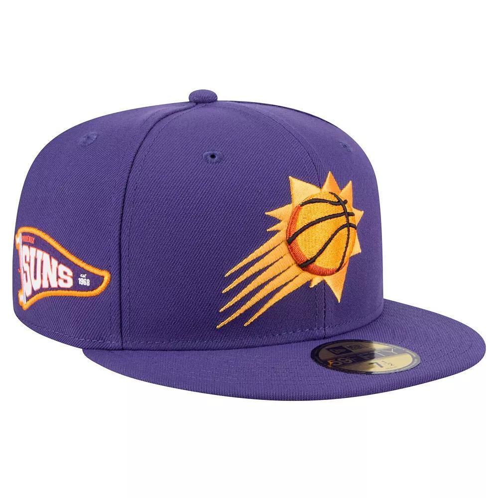 Men's New Era Purple Phoenix Suns Throwback Pennant 59FIFTY Fitted Hat, Size: 7 5/8, Phx Purple Product Image