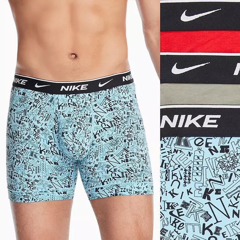 Men's Nike Dri-FIT Essential 3-pack Stretch Boxer Briefs, Size: Large, Black Orange Blue Product Image