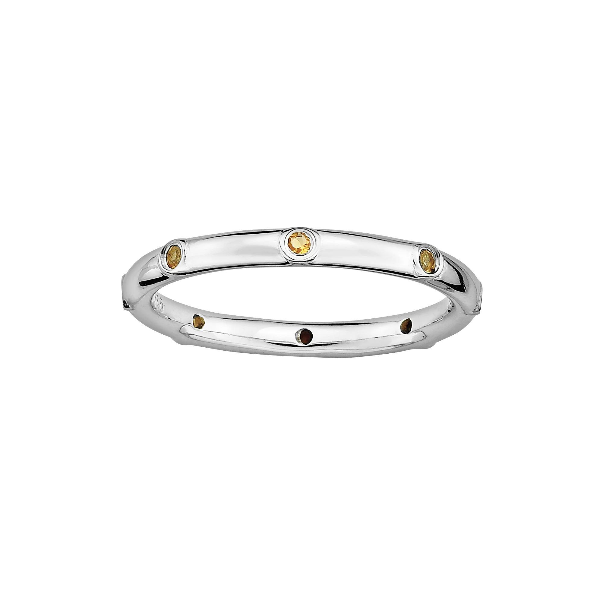 Stacks & Stones Sterling Silver Citrine Stack Ring, Women's, Size: 10 Product Image