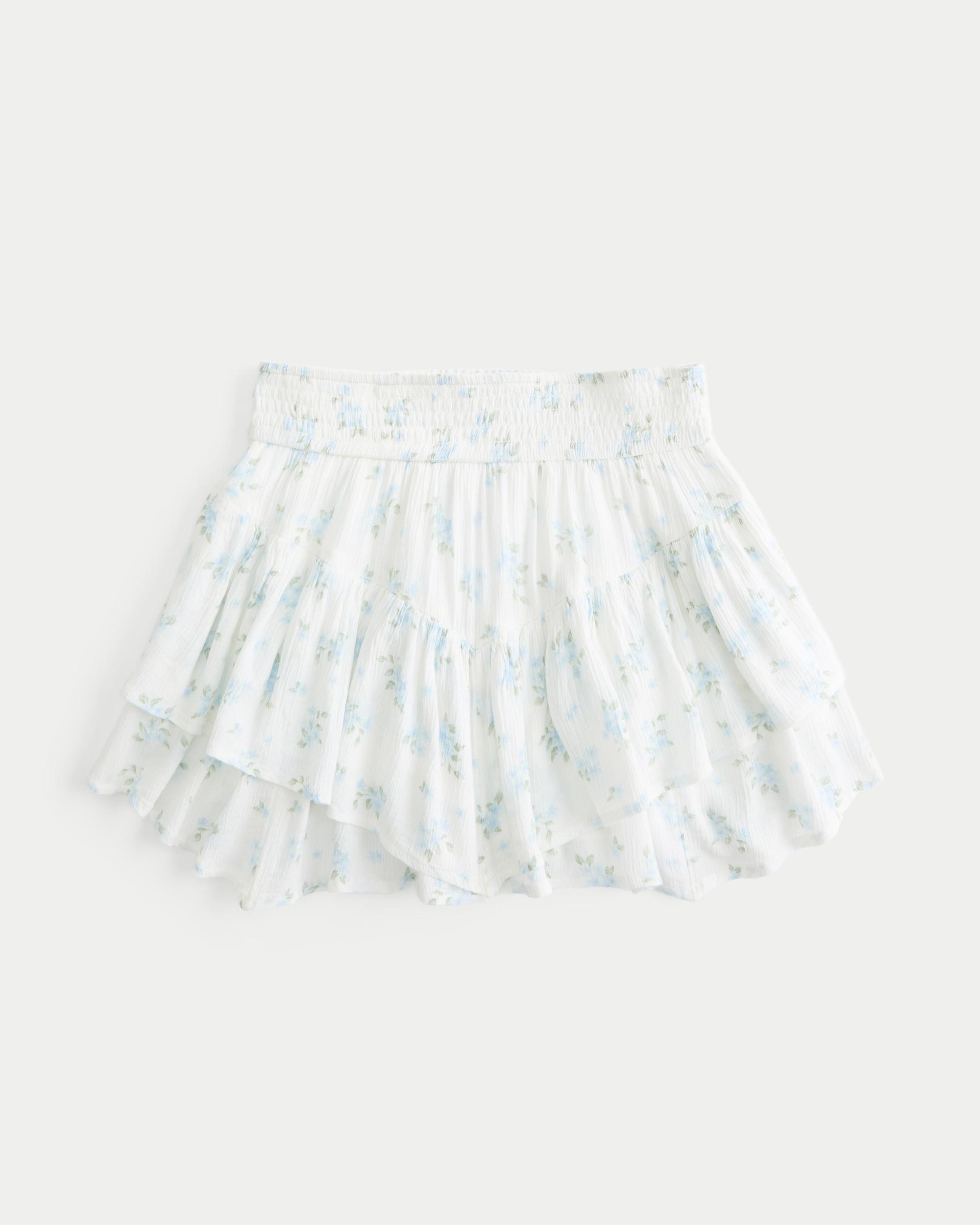 Asymmetrical Hem Tiered Mini Skort Product Image
