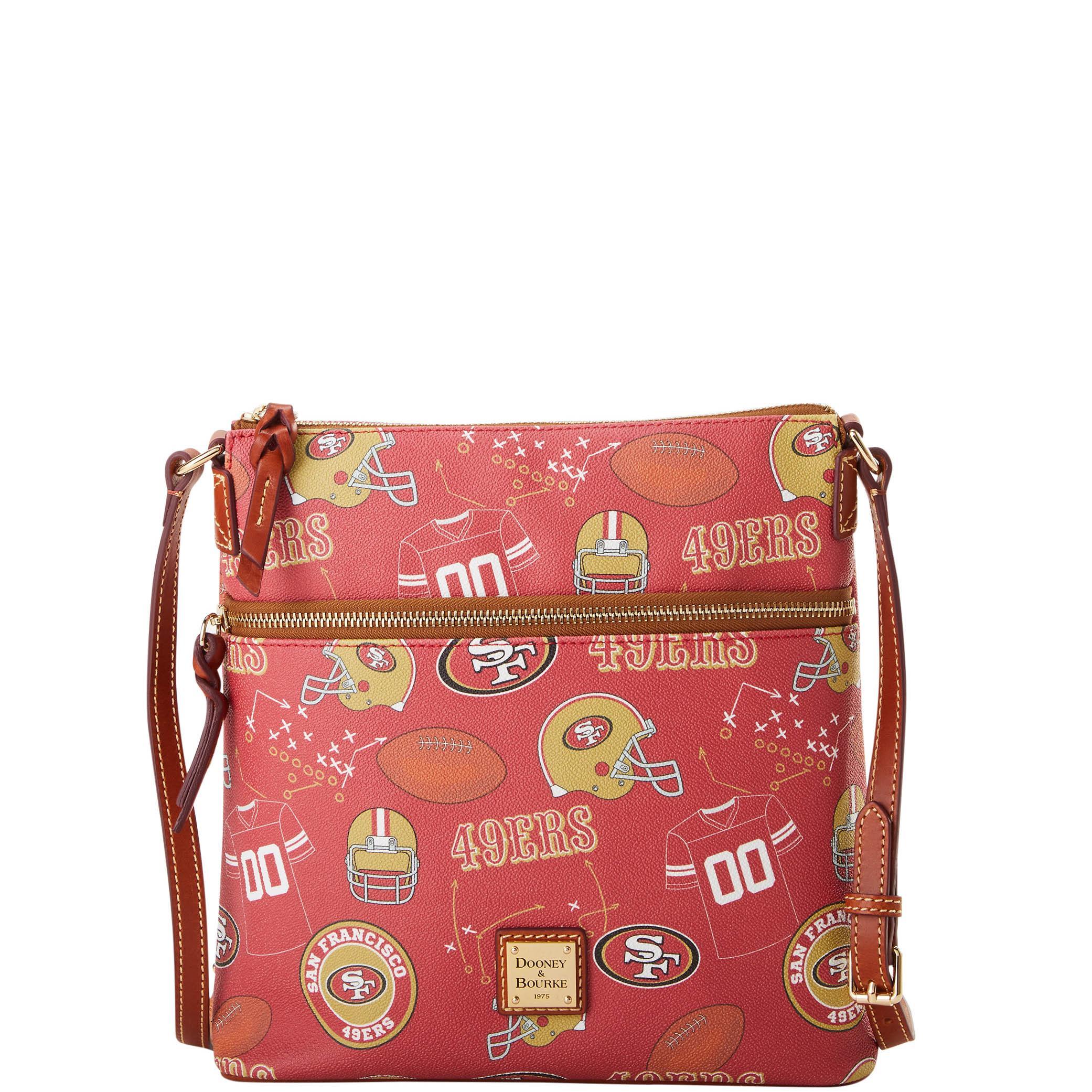 Dooney & Bourke Womens NFL 49ers Crossbody Coated Cotton Shoulder Bag in Red Product Image