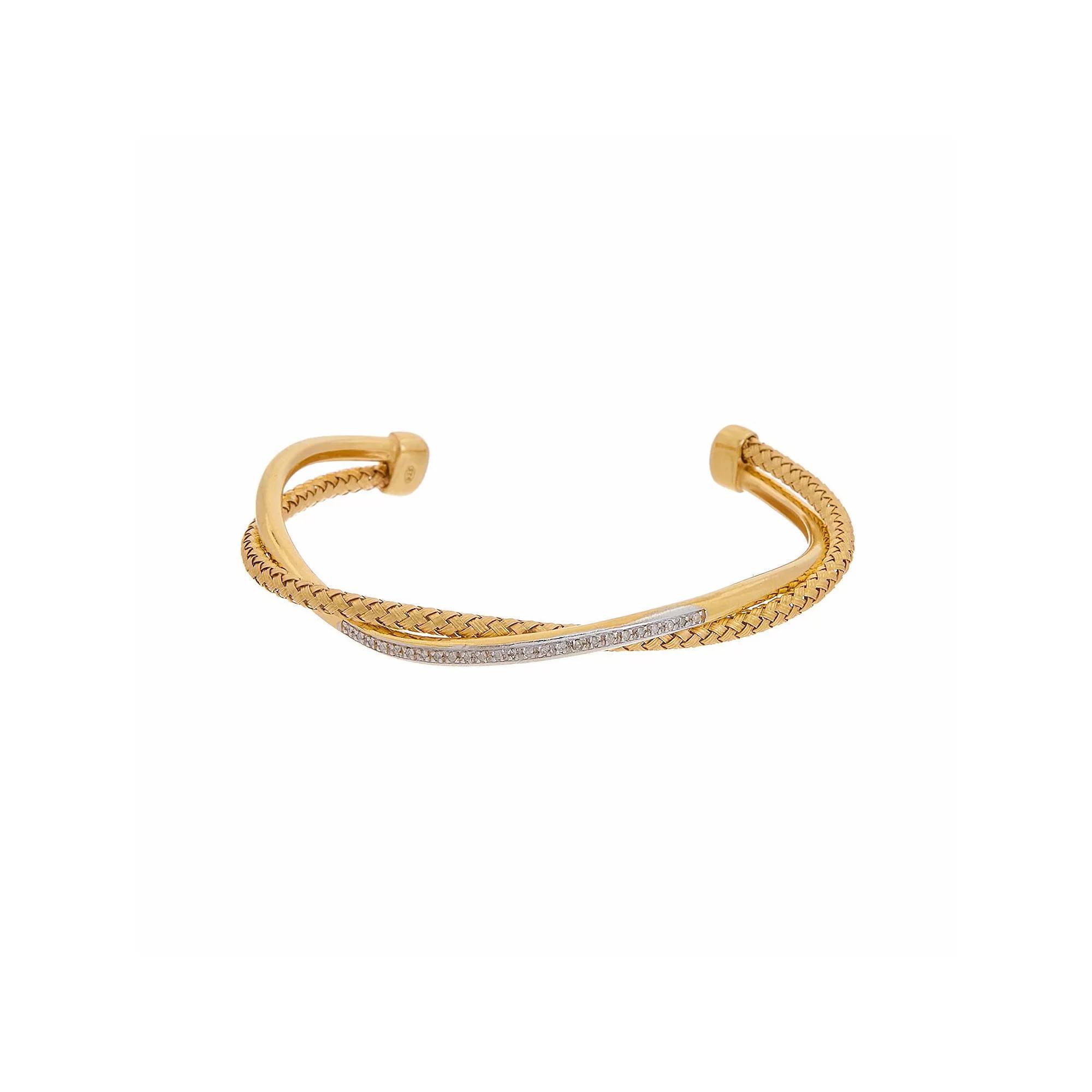 Meshmerise 1/4 Carat T.W. Diamond Bangle Bracelet, Women's, Size: 7", Gold Tone Product Image