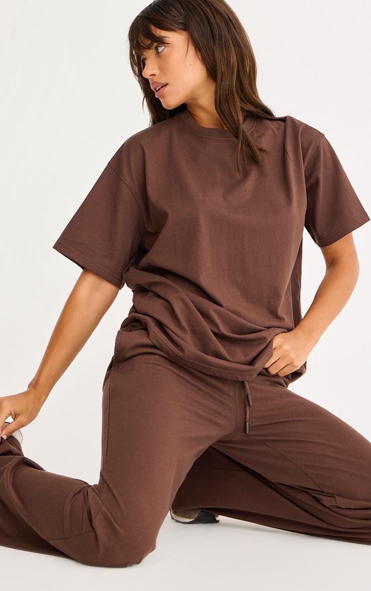 Tall Light Brown Luxe Rib Knit Wide Leg Pants Product Image