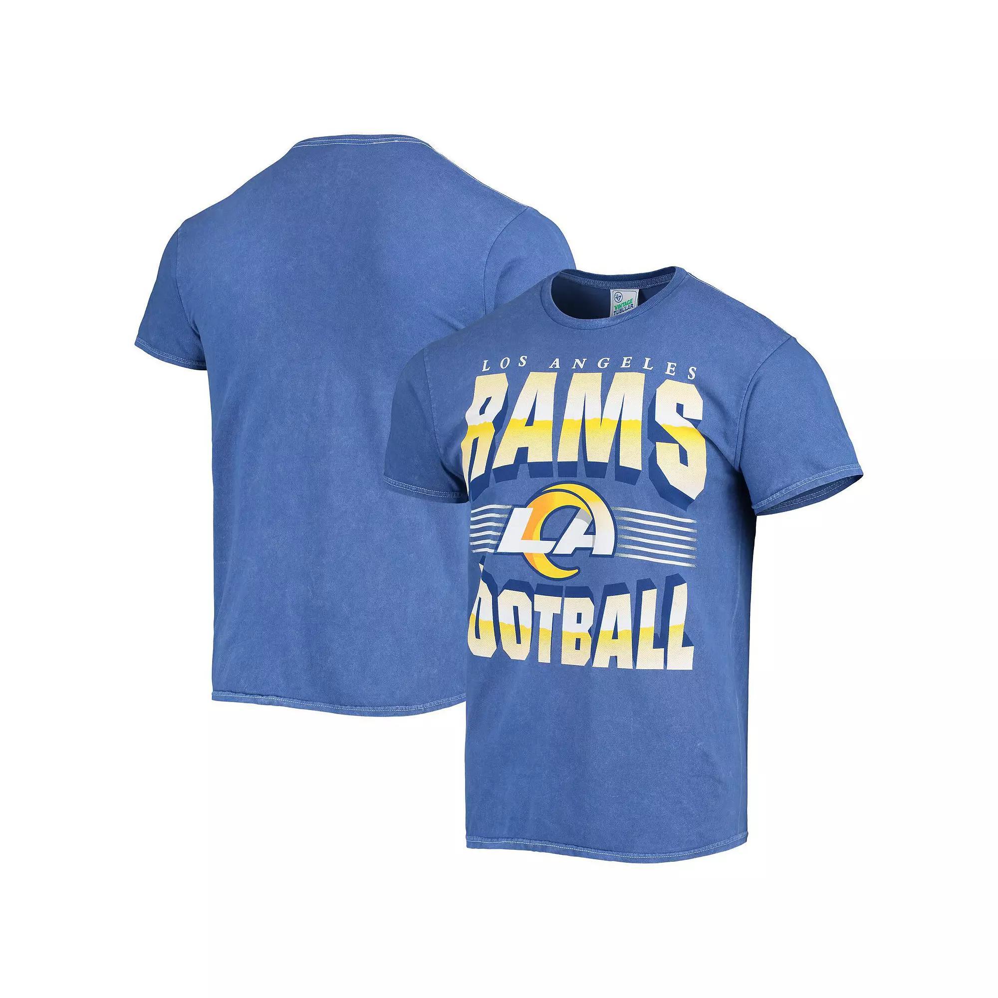 Men's '47 Royal Los Angeles Rams Rocker Vintage Tubular T-Shirt, Size: XL, Blue Product Image