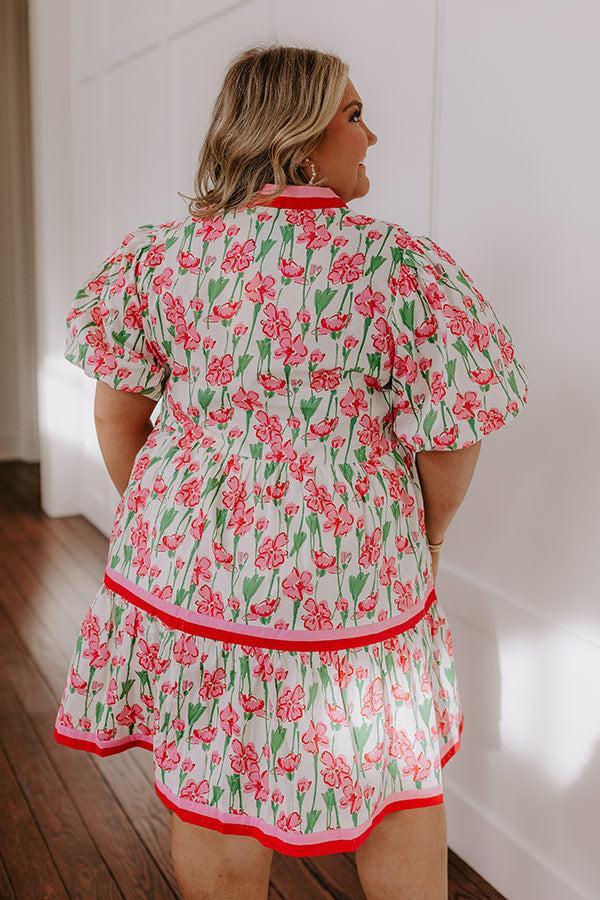 Fresh Horizon Floral Mini Dress in Pink Curves Product Image