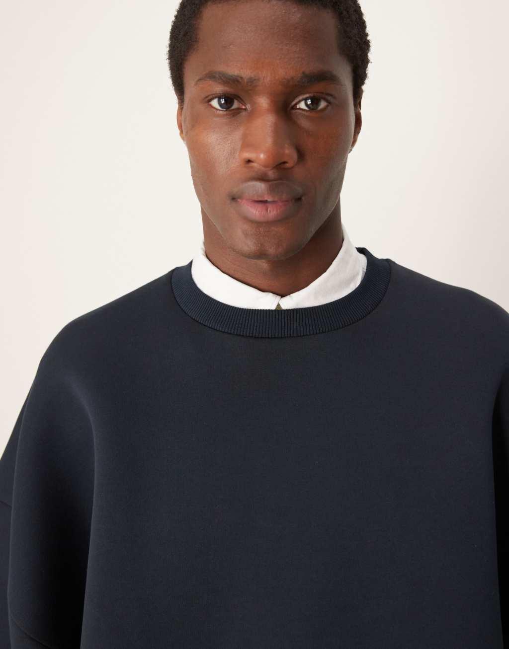 ASOS DESIGN heavyweight extreme oversized scuba sweatshirt in navy | ASOS Product Image