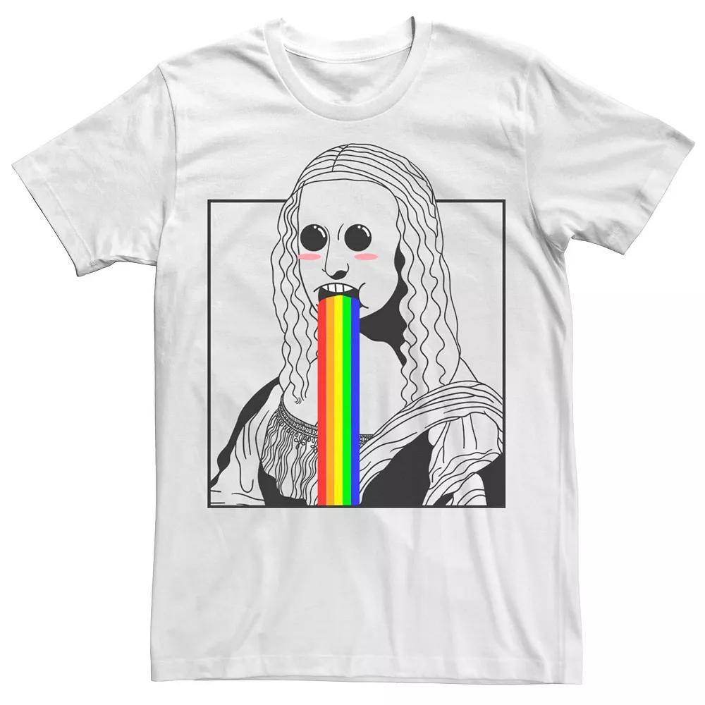 Men's Mona Lisa Rainbow Mouth Tee, Size: Large, White Product Image