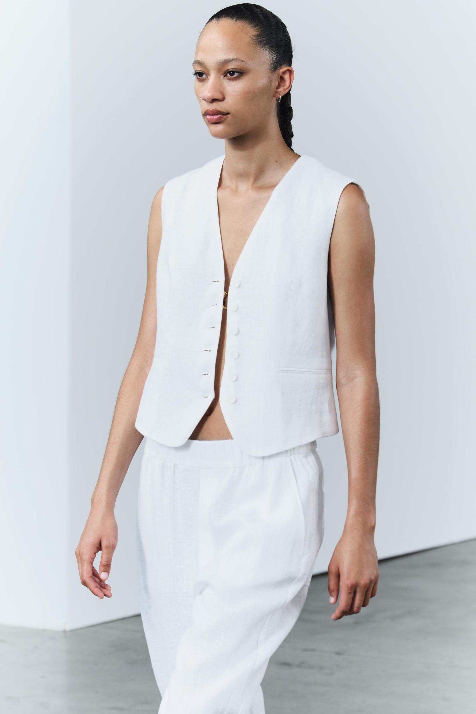 100% LINEN PAJAMA PANTS ZW COLLECTION Product Image