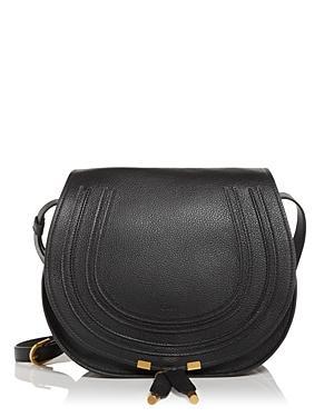 Womens Medium Marcie Leather Saddle Bag Product Image